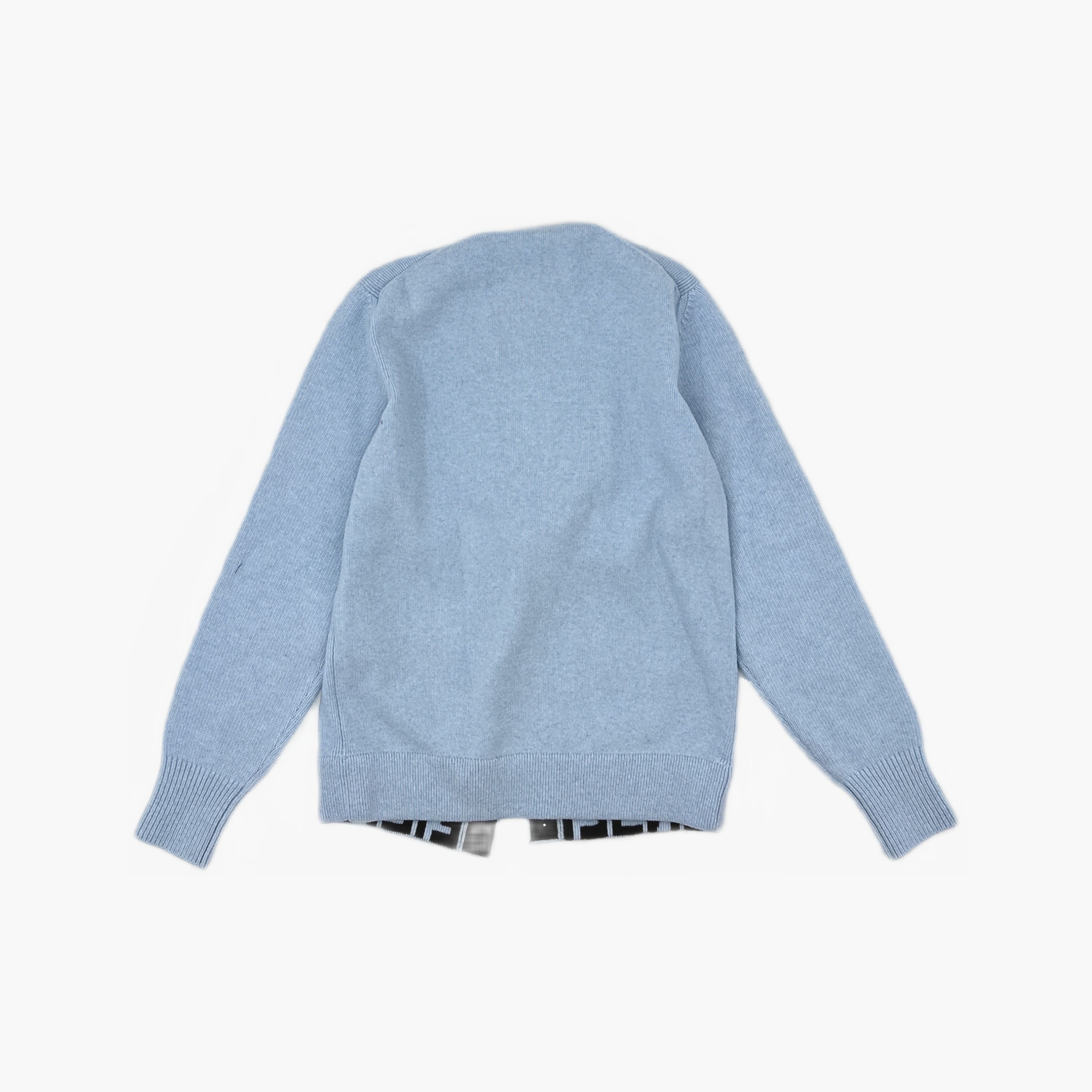 Fendi Fendi Logo Knit Cardigan Blue Size 36 Size XS / US 0-2 / IT 36-38 - 2 Thumbnail