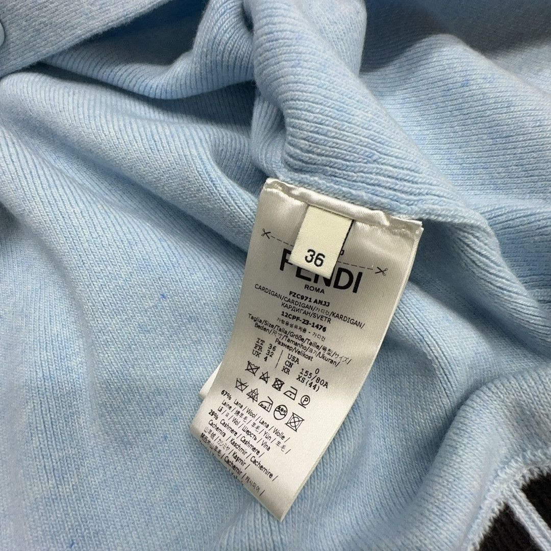 Fendi Fendi Logo Knit Cardigan Blue Size 36 Size XS / US 0-2 / IT 36-38 - 3 Thumbnail