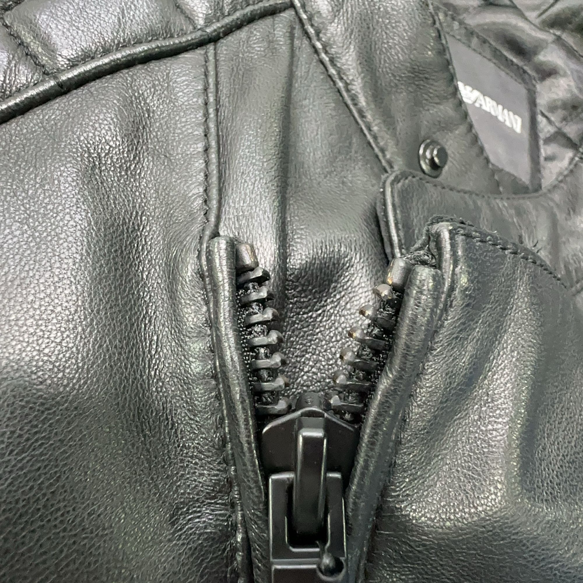 Emporio Armani Emporio Armani Quilted Lamb Leather Jacket Size L Size US L / EU 52-54 / 3 - 9 Thumbnail