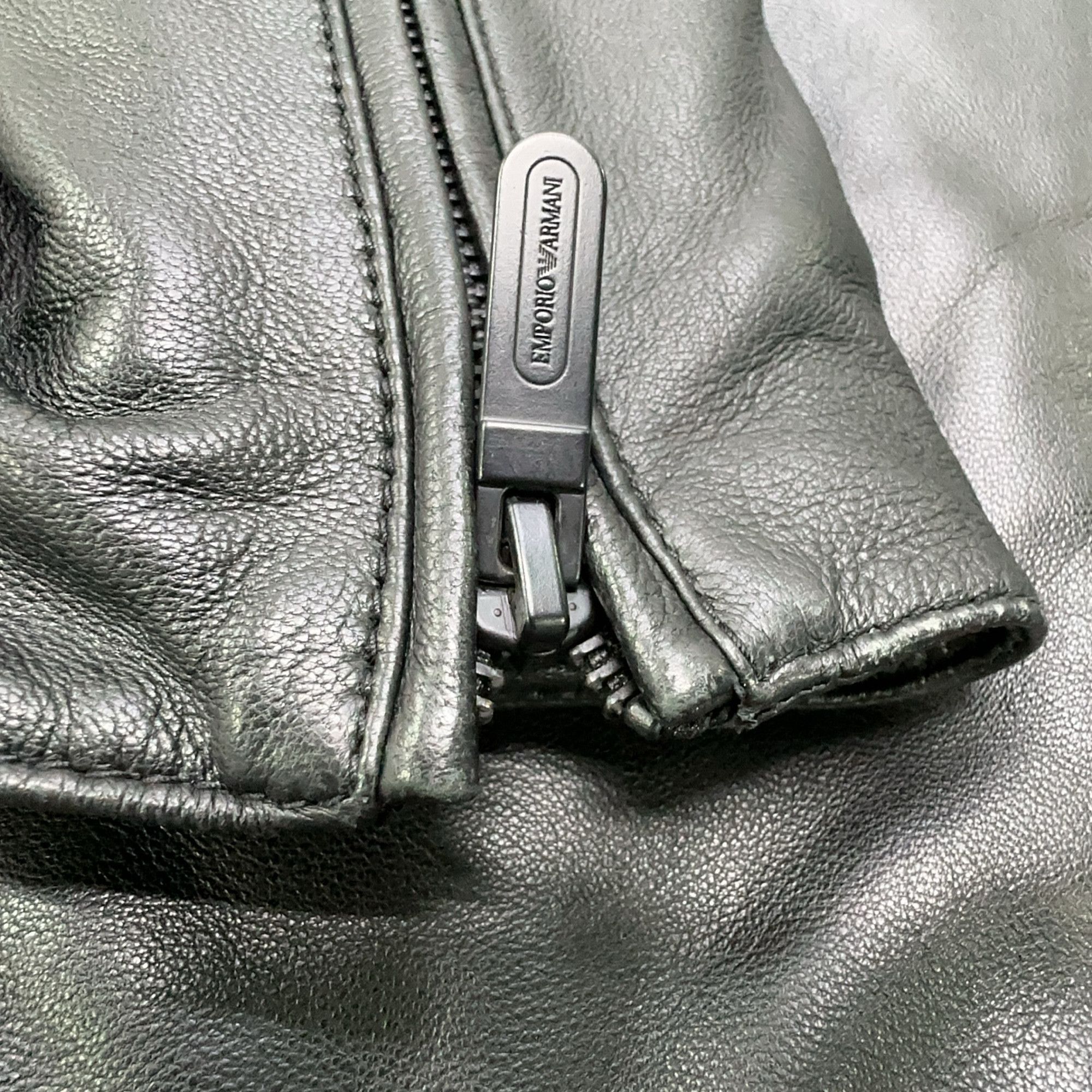Emporio Armani Emporio Armani Quilted Lamb Leather Jacket Size L Size US L / EU 52-54 / 3 - 14 Thumbnail