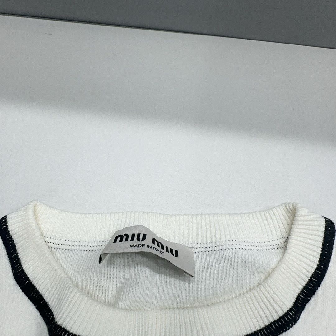 Miu Miu Miu Miu Contrast Trim Knit Top Size 38 Size XS / US 0-2 / IT 36-38 - 5 Thumbnail