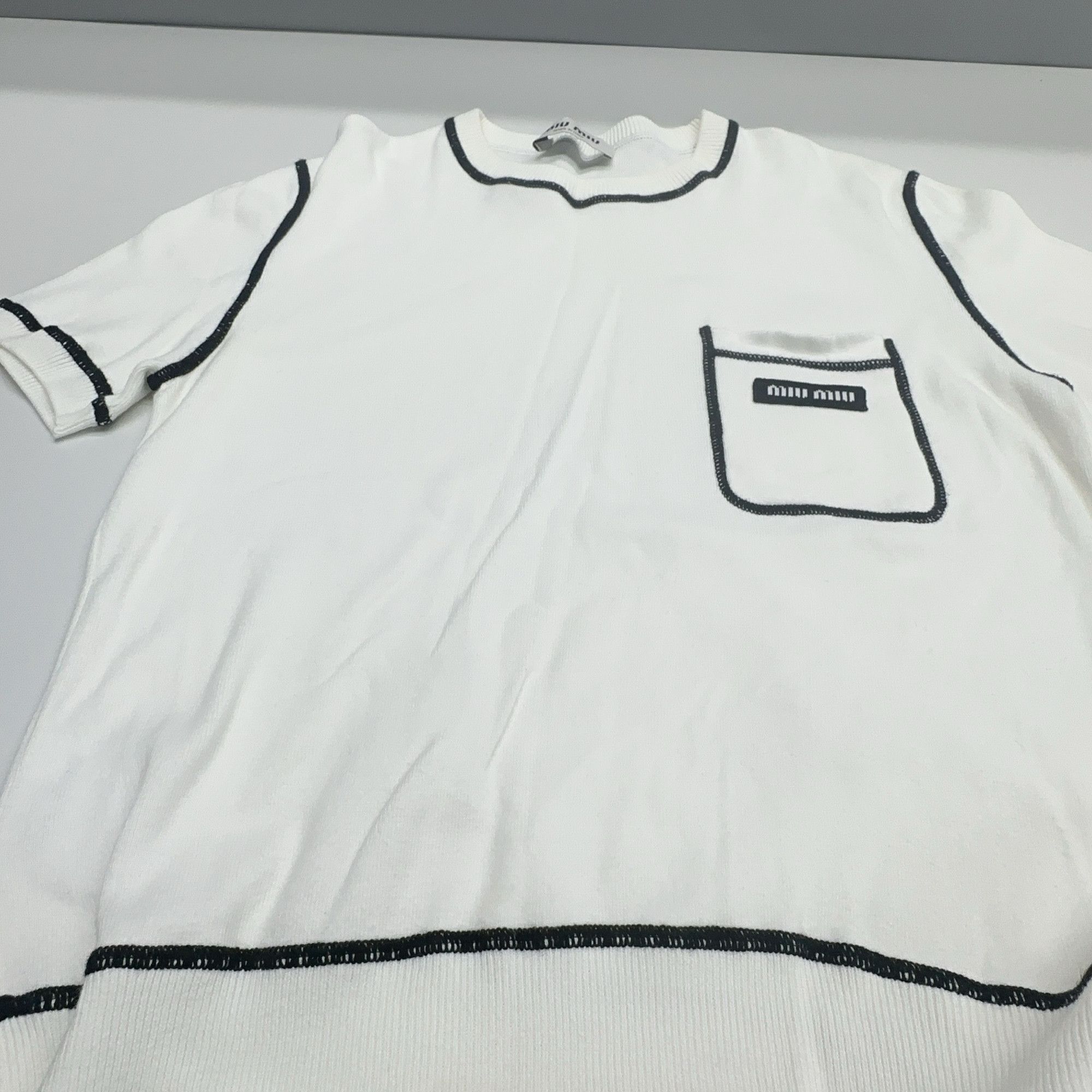 Miu Miu Miu Miu Contrast Trim Knit Top Size 38 Size XS / US 0-2 / IT 36-38 - 7 Thumbnail