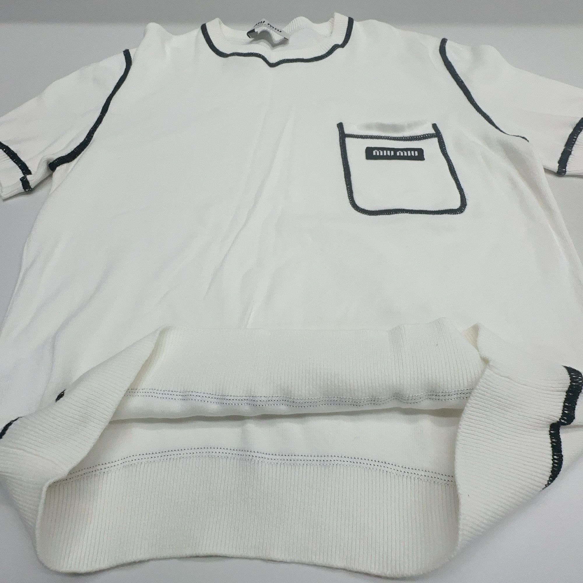 Miu Miu Miu Miu Contrast Trim Knit Top Size 38 Size XS / US 0-2 / IT 36-38 - 6 Thumbnail