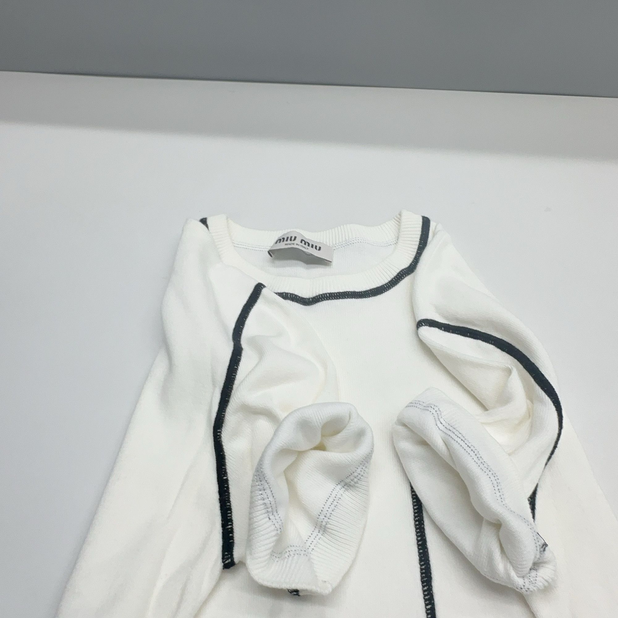 Miu Miu Miu Miu Contrast Trim Knit Top Size 38 Size XS / US 0-2 / IT 36-38 - 8 Thumbnail