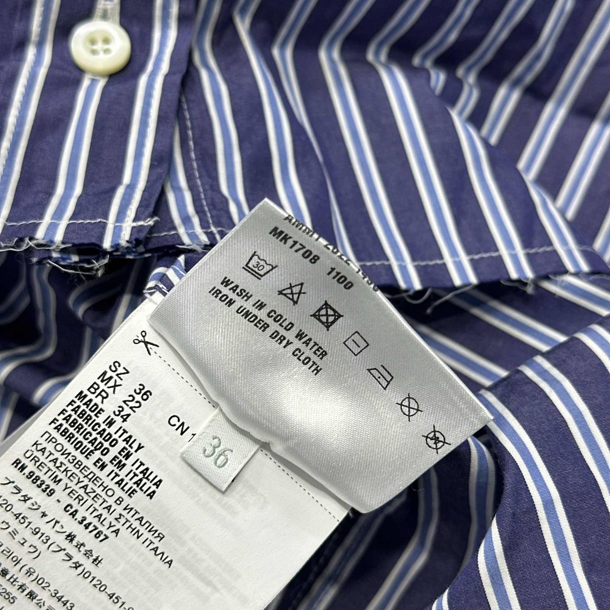 Miu Miu Miu Miu Striped Cotton Button Up Shirt Size 36 Size XS / US 0-2 / IT 36-38 - 5 Thumbnail