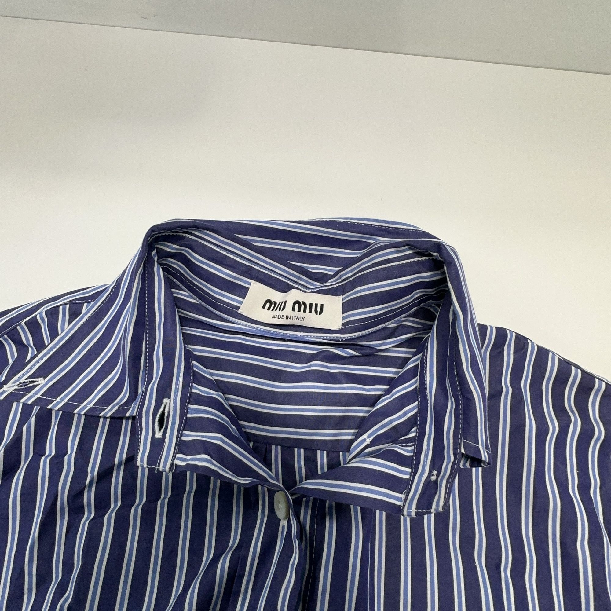 Miu Miu Miu Miu Striped Cotton Button Up Shirt Size 36 Size XS / US 0-2 / IT 36-38 - 6 Thumbnail