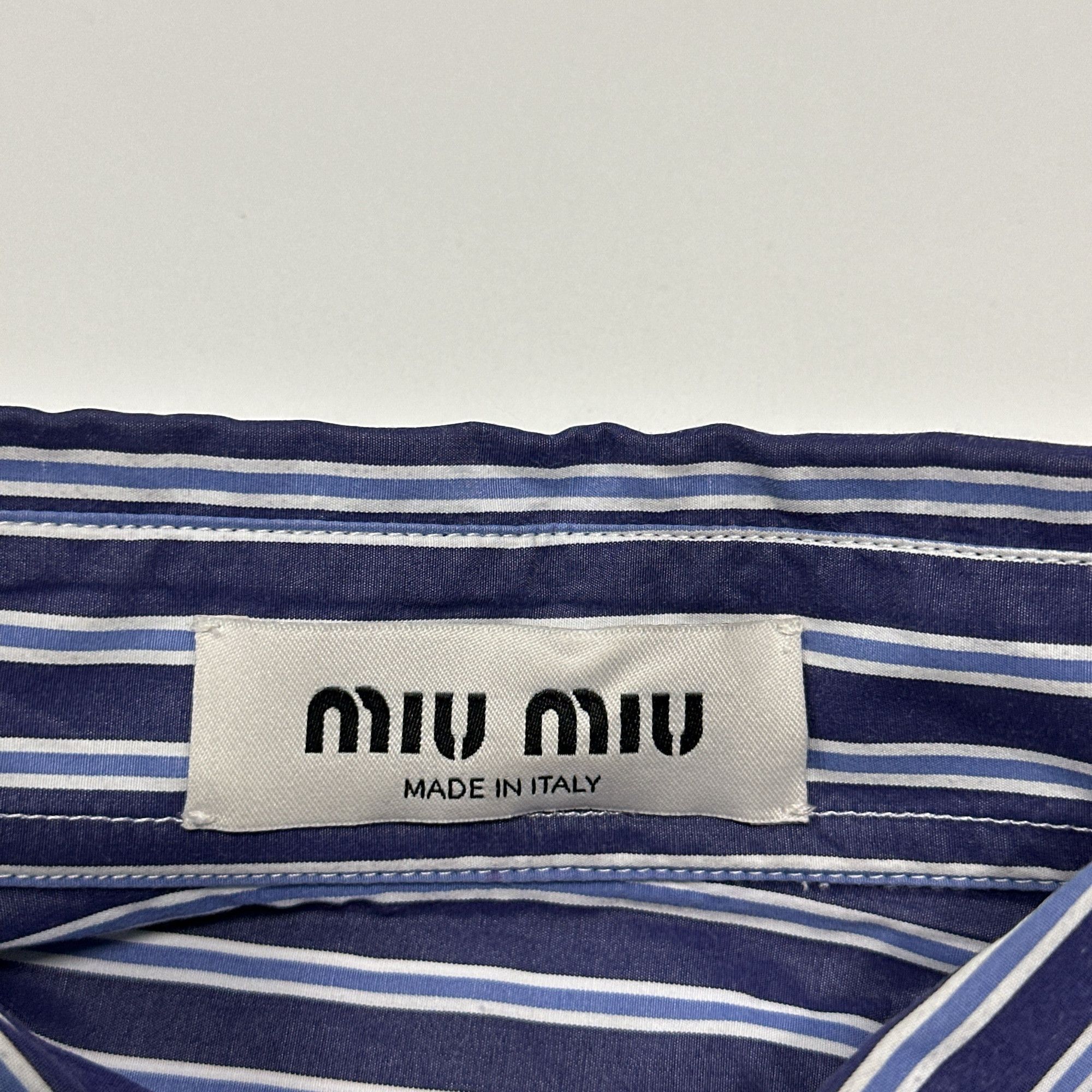 Miu Miu Miu Miu Striped Cotton Button Up Shirt Size 36 Size XS / US 0-2 / IT 36-38 - 3 Thumbnail