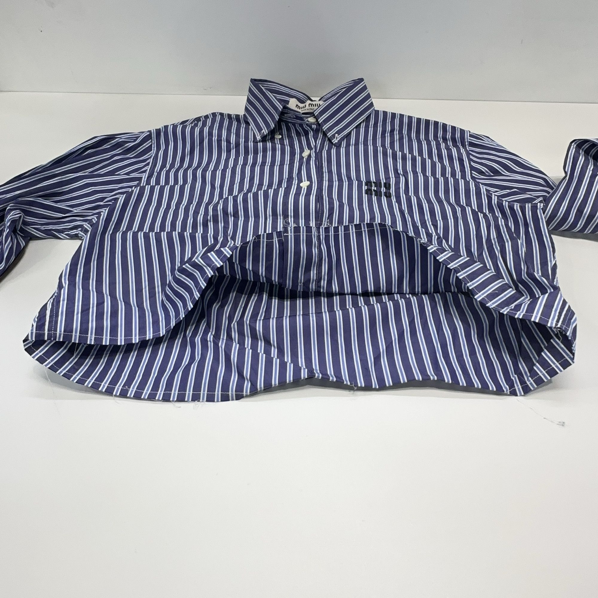 Miu Miu Miu Miu Striped Cotton Button Up Shirt Size 36 Size XS / US 0-2 / IT 36-38 - 7 Thumbnail