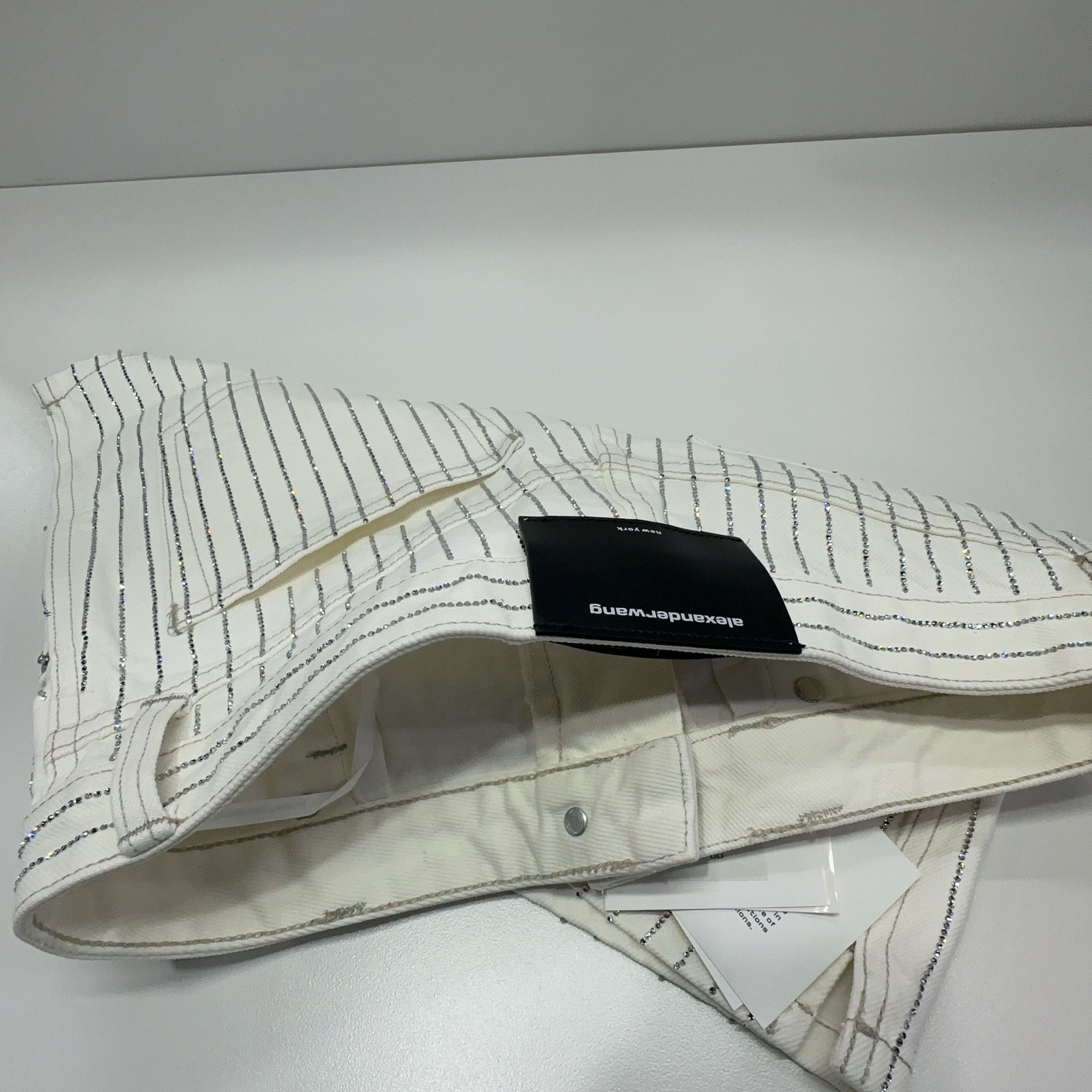 Alexander Wang Alexander Wang Crystal Stripe Denim Shorts Size 26 Size 26" / US 2 / IT 38 - 8 Thumbnail