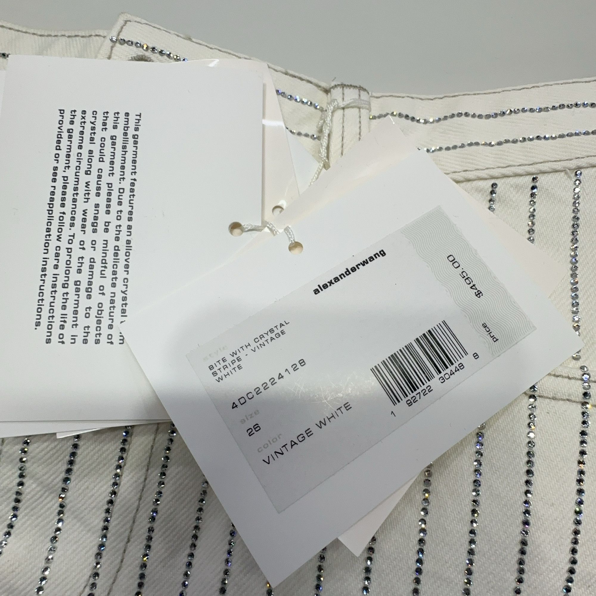 Alexander Wang Alexander Wang Crystal Stripe Denim Shorts Size 26 Size 26" / US 2 / IT 38 - 4 Thumbnail
