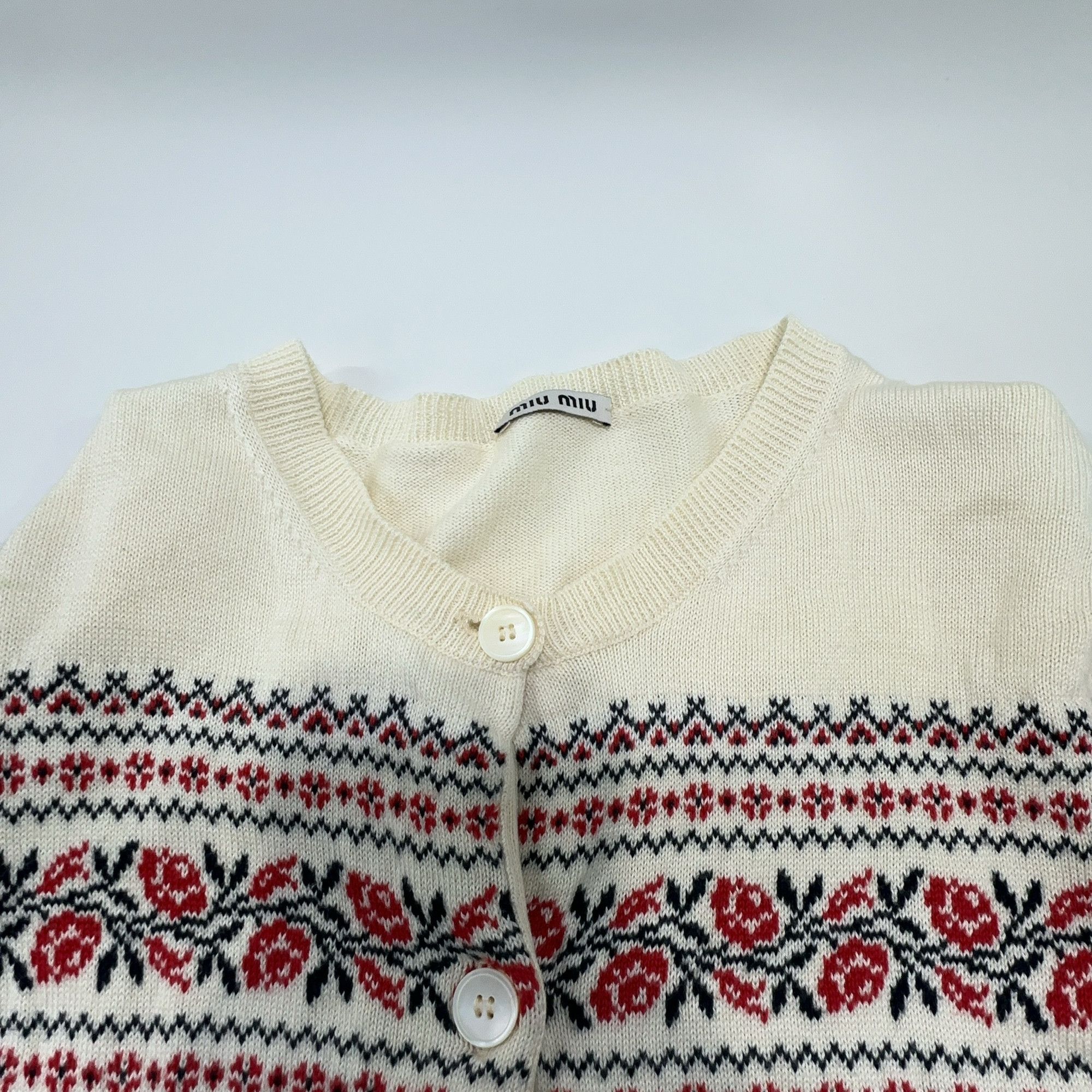 Miu Miu Miu Miu Floral Knit Cardigan Size 38 Size XS / US 0-2 / IT 36-38 - 6 Thumbnail