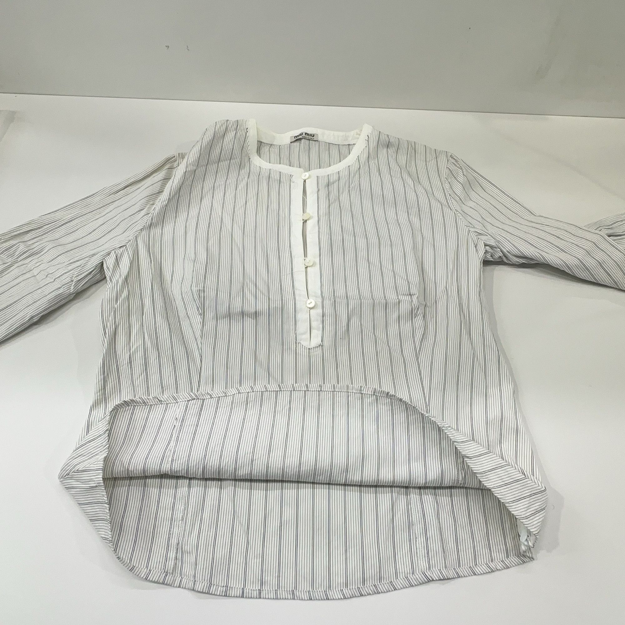 Miu Miu Miu Miu Striped Cotton Button Up Shirt Size 42 Size M / US 6-8 / IT 42-44 - 6 Thumbnail
