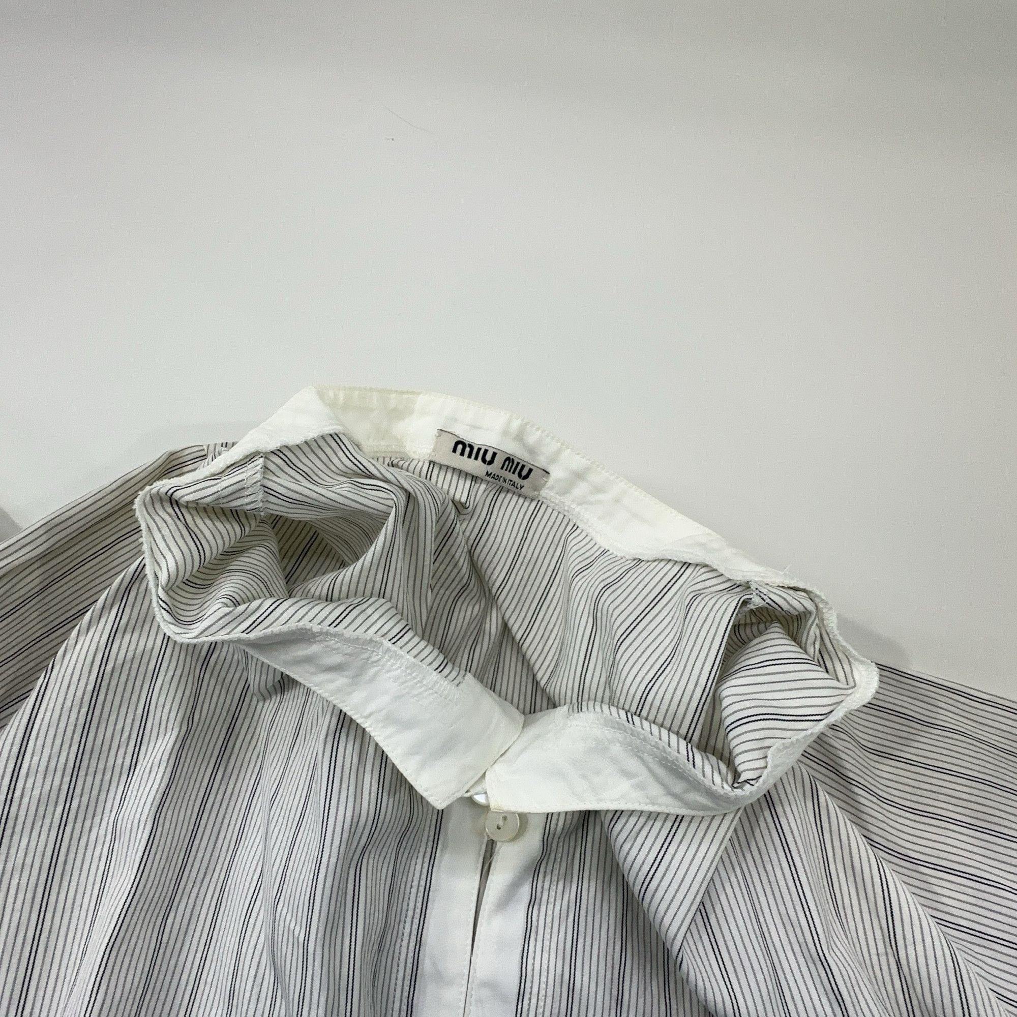 Miu Miu Miu Miu Striped Cotton Button Up Shirt Size 42 Size M / US 6-8 / IT 42-44 - 5 Thumbnail