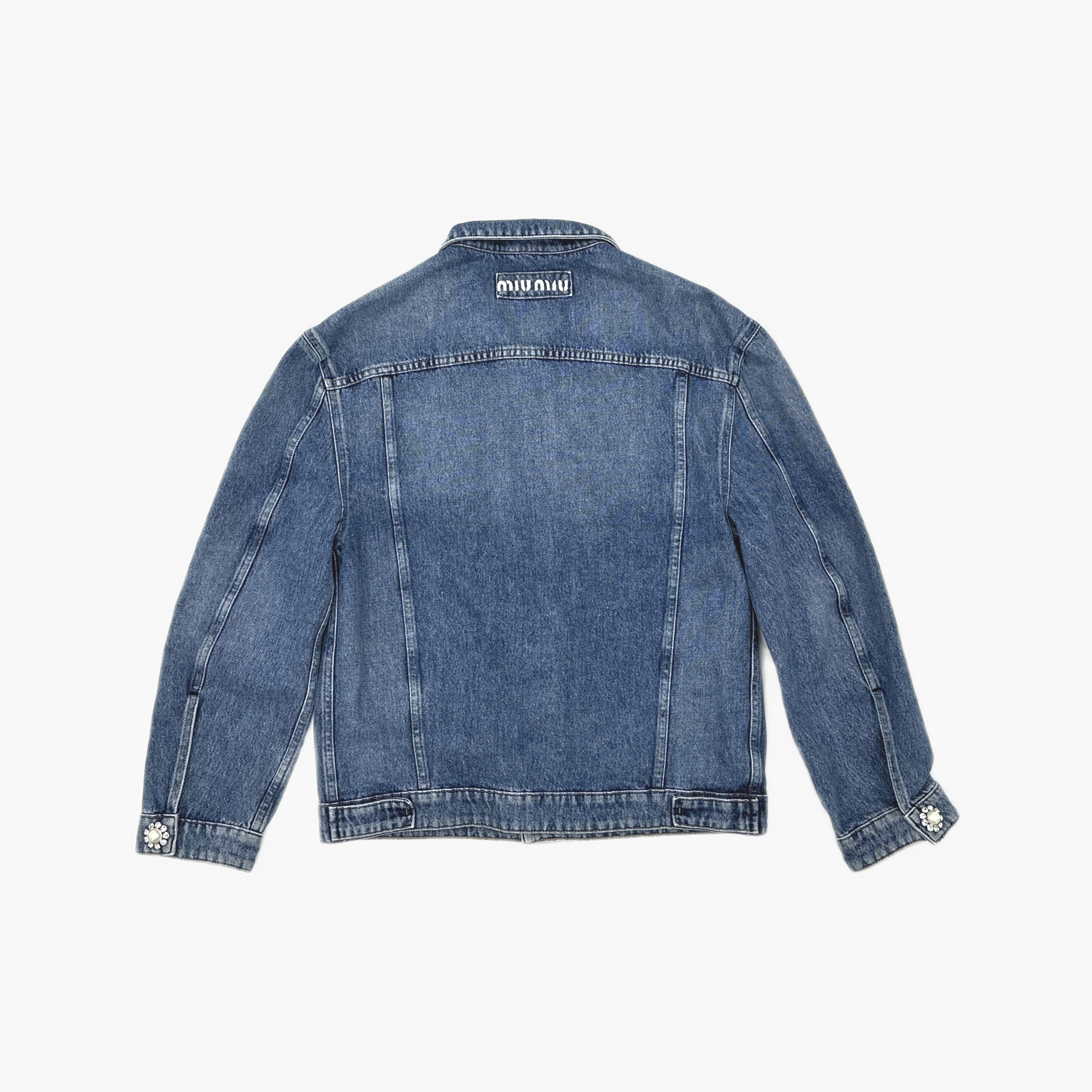 Miu Miu Miu Miu Crystal Button Denim Jacket Size 38 Size XS / US 0-2 / IT 36-38 - 2 Thumbnail