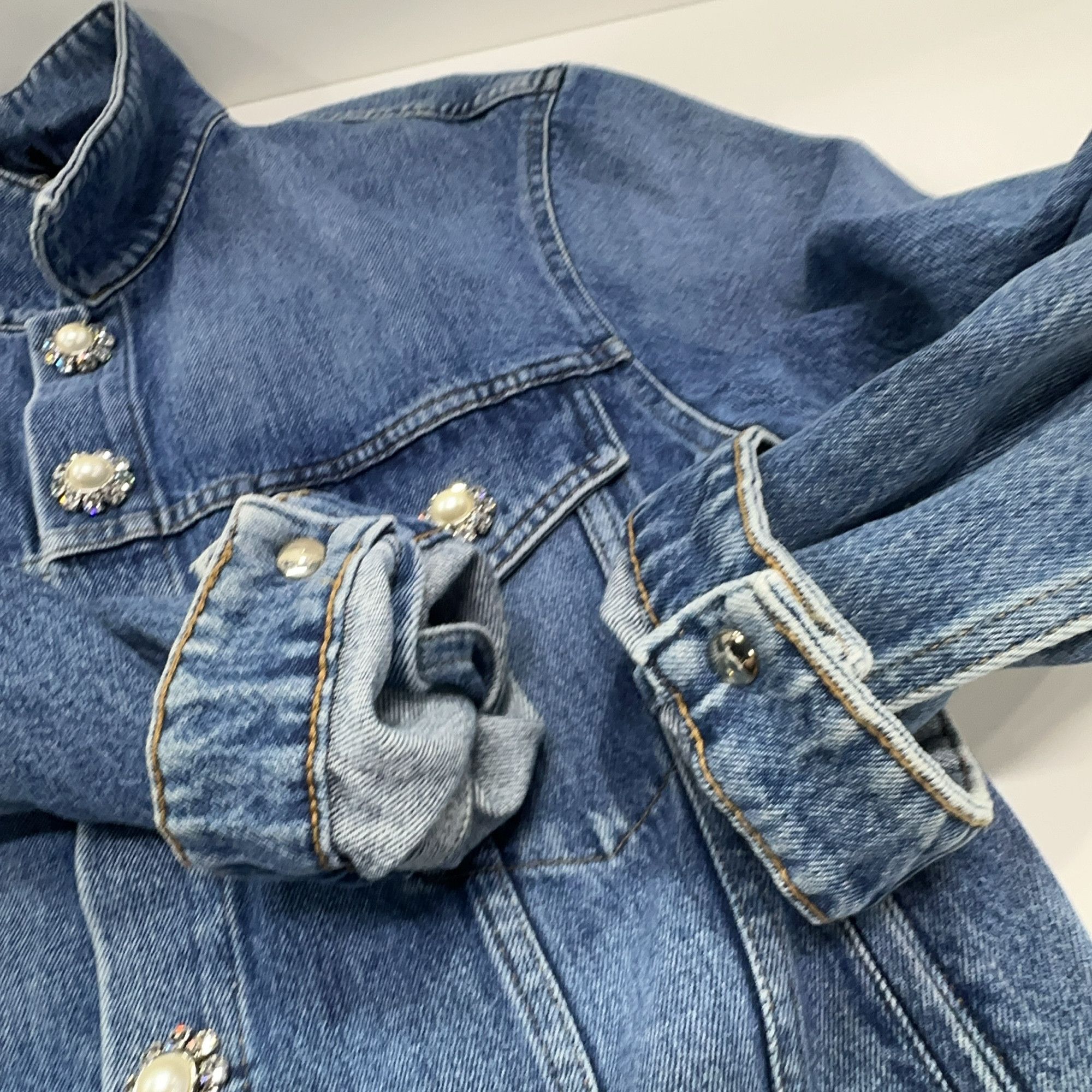 Miu Miu Miu Miu Crystal Button Denim Jacket Size 38 Size XS / US 0-2 / IT 36-38 - 8 Thumbnail