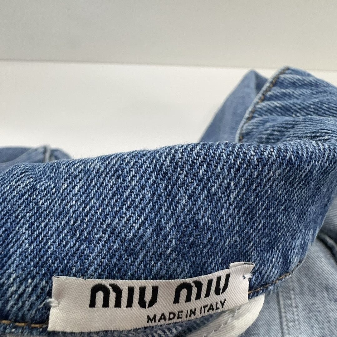 Miu Miu Miu Miu Crystal Button Denim Jacket Size 38 Size XS / US 0-2 / IT 36-38 - 3 Thumbnail