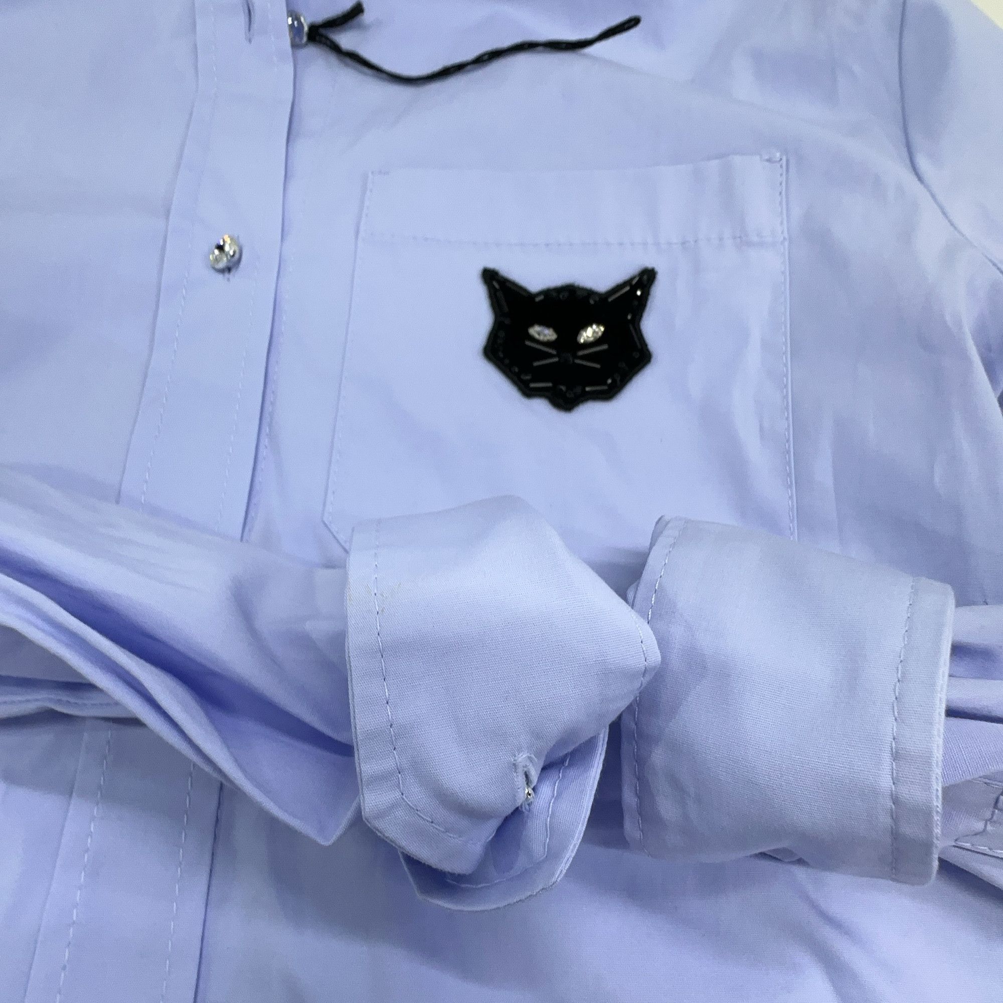 Miu Miu Miu Miu Cat Patch Button Up Shirt Size 36 Size XS / US 0-2 / IT 36-38 - 8 Thumbnail