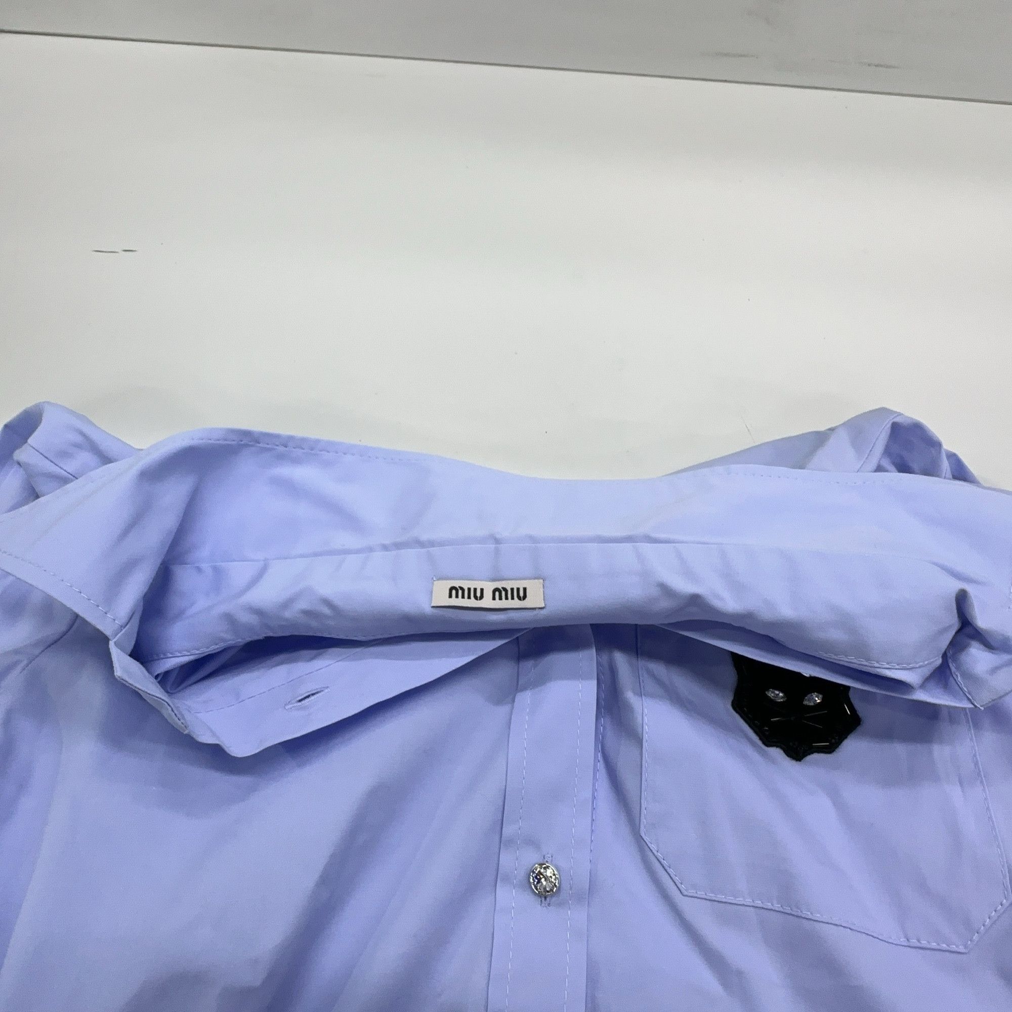 Miu Miu Miu Miu Cat Patch Button Up Shirt Size 36 Size XS / US 0-2 / IT 36-38 - 6 Thumbnail