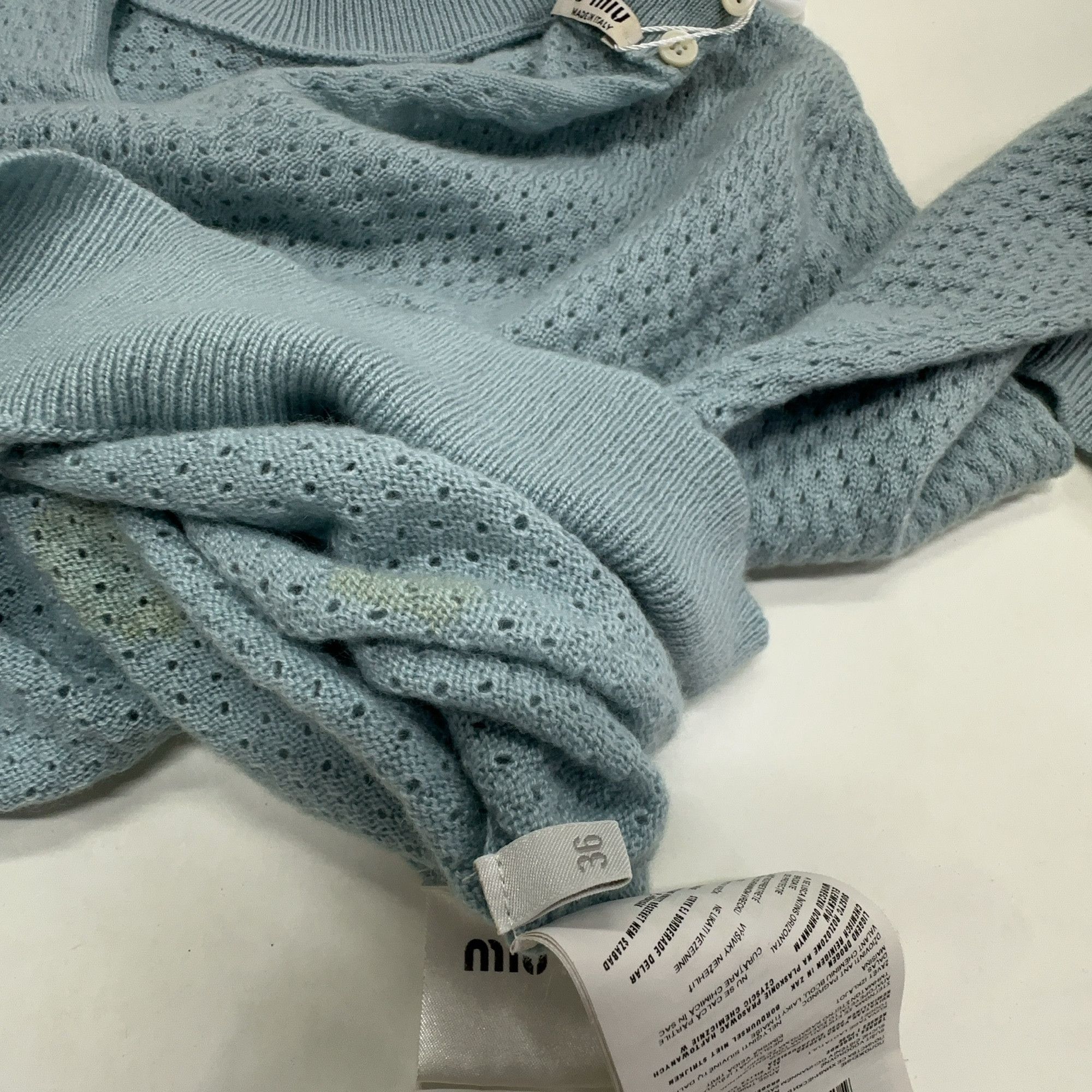 Miu Miu Miu Miu Beaded Embellished Sweater Blue Size 36 Size XS / US 0-2 / IT 36-38 - 4 Thumbnail