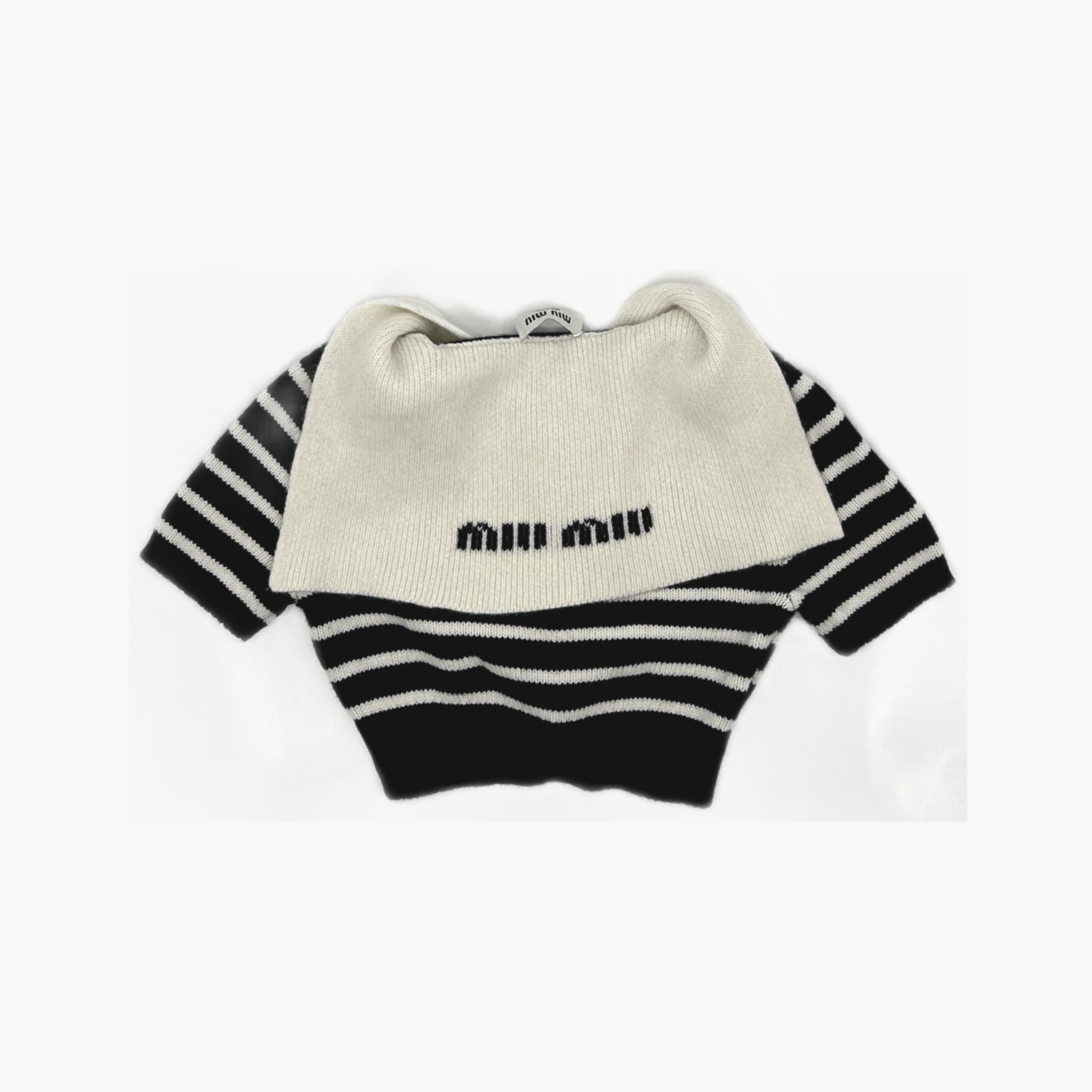 Miu Miu Miu Miu Striped Cashmere Knit Polo Size 38 Size XS / US 0-2 / IT 36-38 - 2 Thumbnail