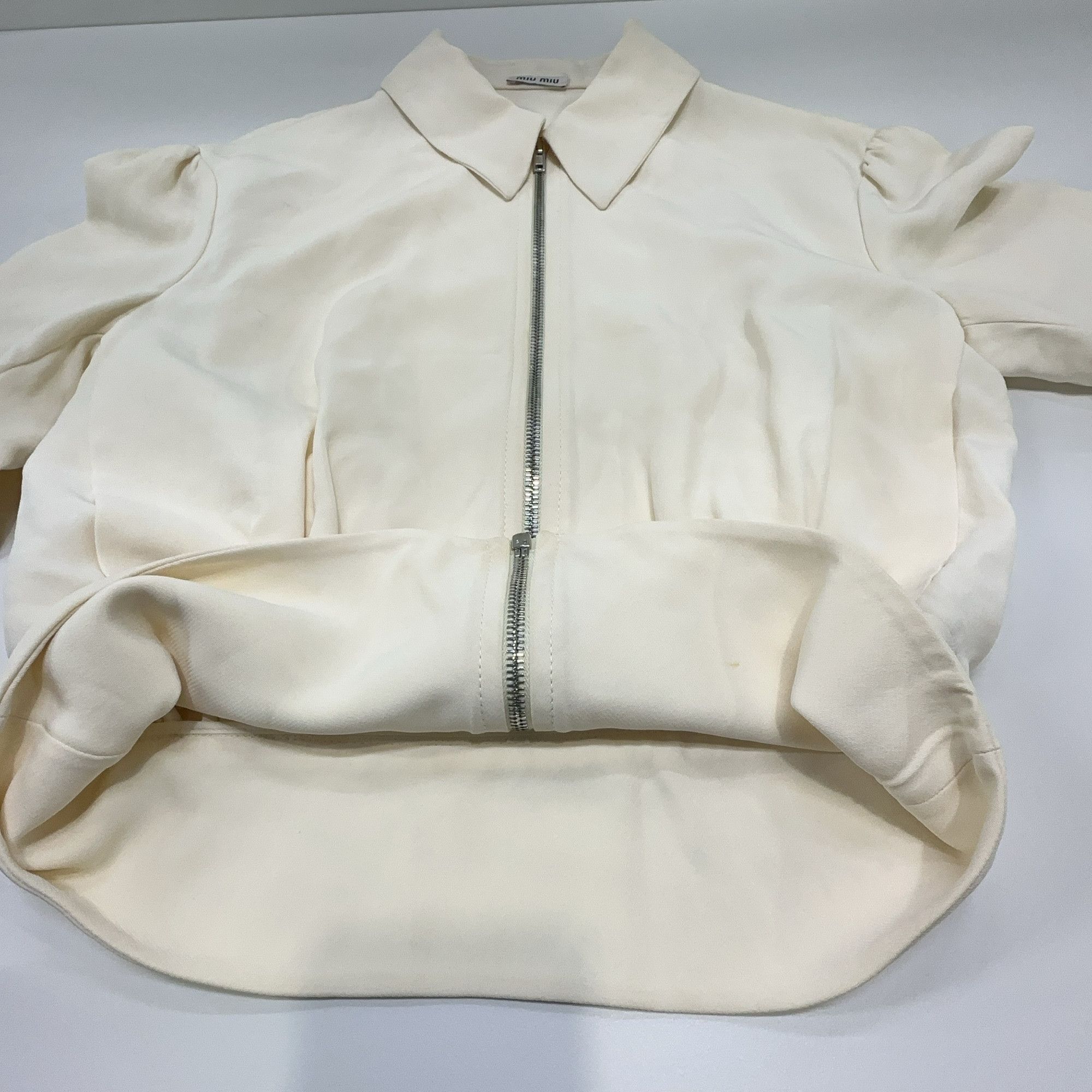 Miu Miu Miu Miu Cream Zip-Up Jacket Size 40 Size S / US 4 / IT 40 - 6 Thumbnail
