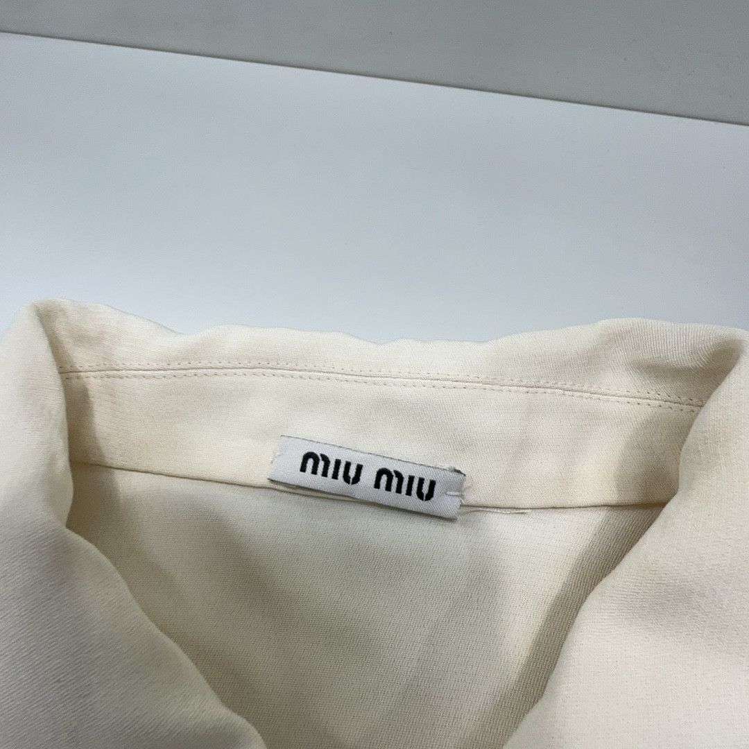 Miu Miu Miu Miu Cream Zip-Up Jacket Size 40 Size S / US 4 / IT 40 - 3 Thumbnail