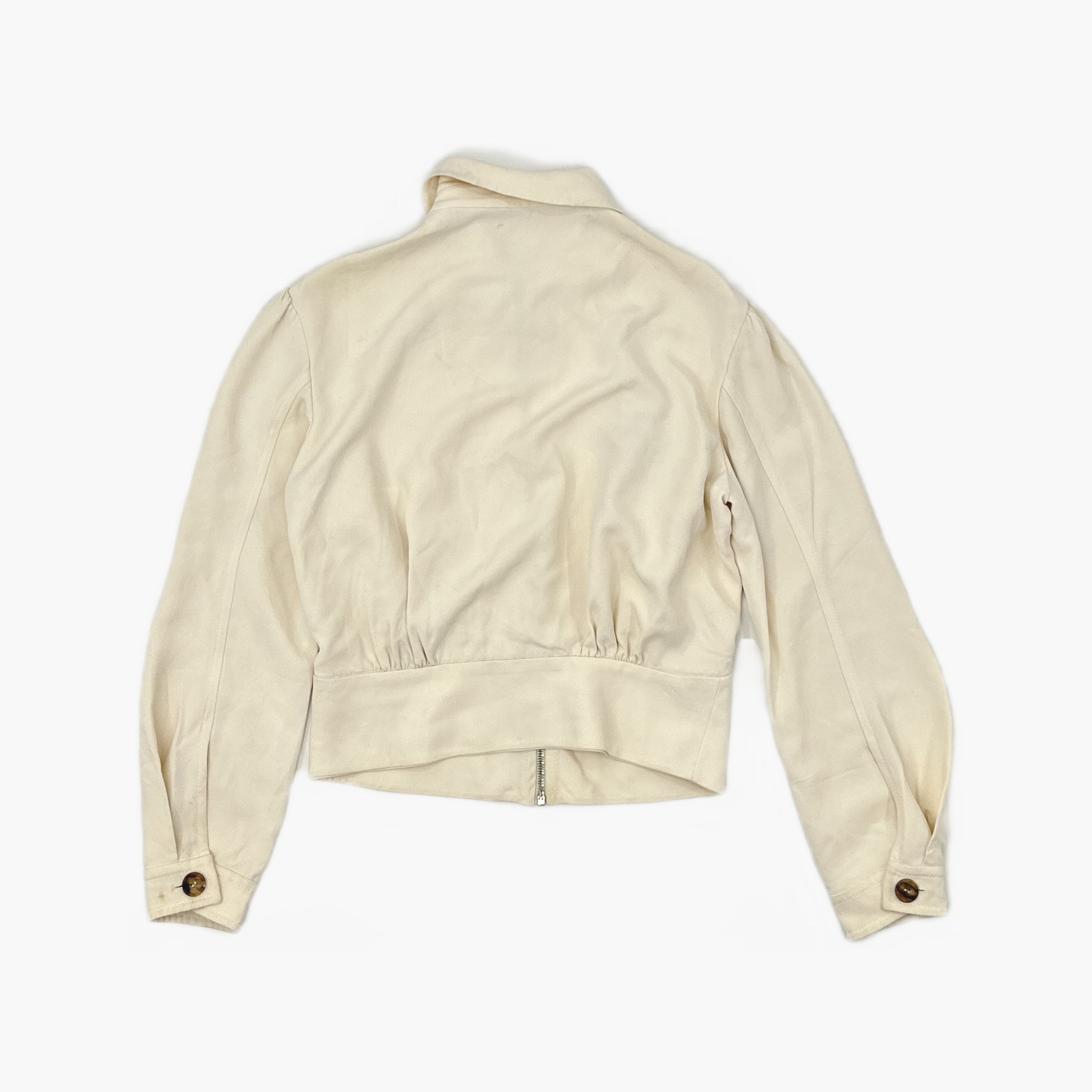 Miu Miu Miu Miu Cream Zip-Up Jacket Size 40 Size S / US 4 / IT 40 - 2 Thumbnail