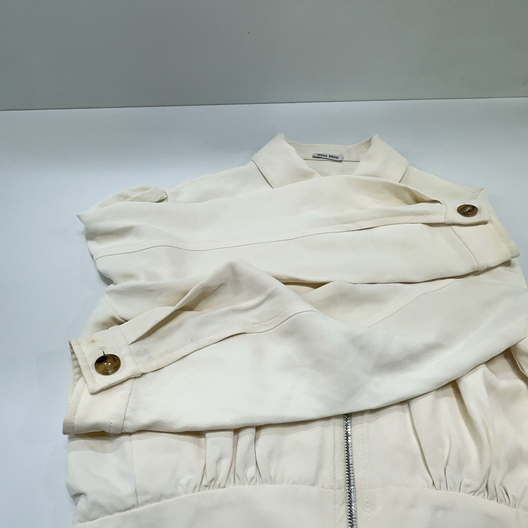 Miu Miu Miu Miu Cream Zip-Up Jacket Size 40 Size S / US 4 / IT 40 - 8 Thumbnail