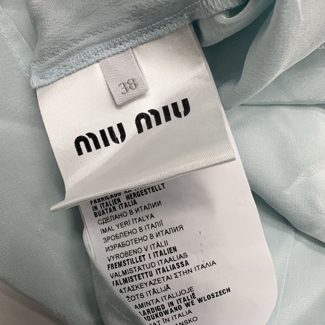 Miu Miu Miu Miu Blue Ruffle Trim Blouse Size 38 Size XS / US 0-2 / IT 36-38 - 4 Thumbnail
