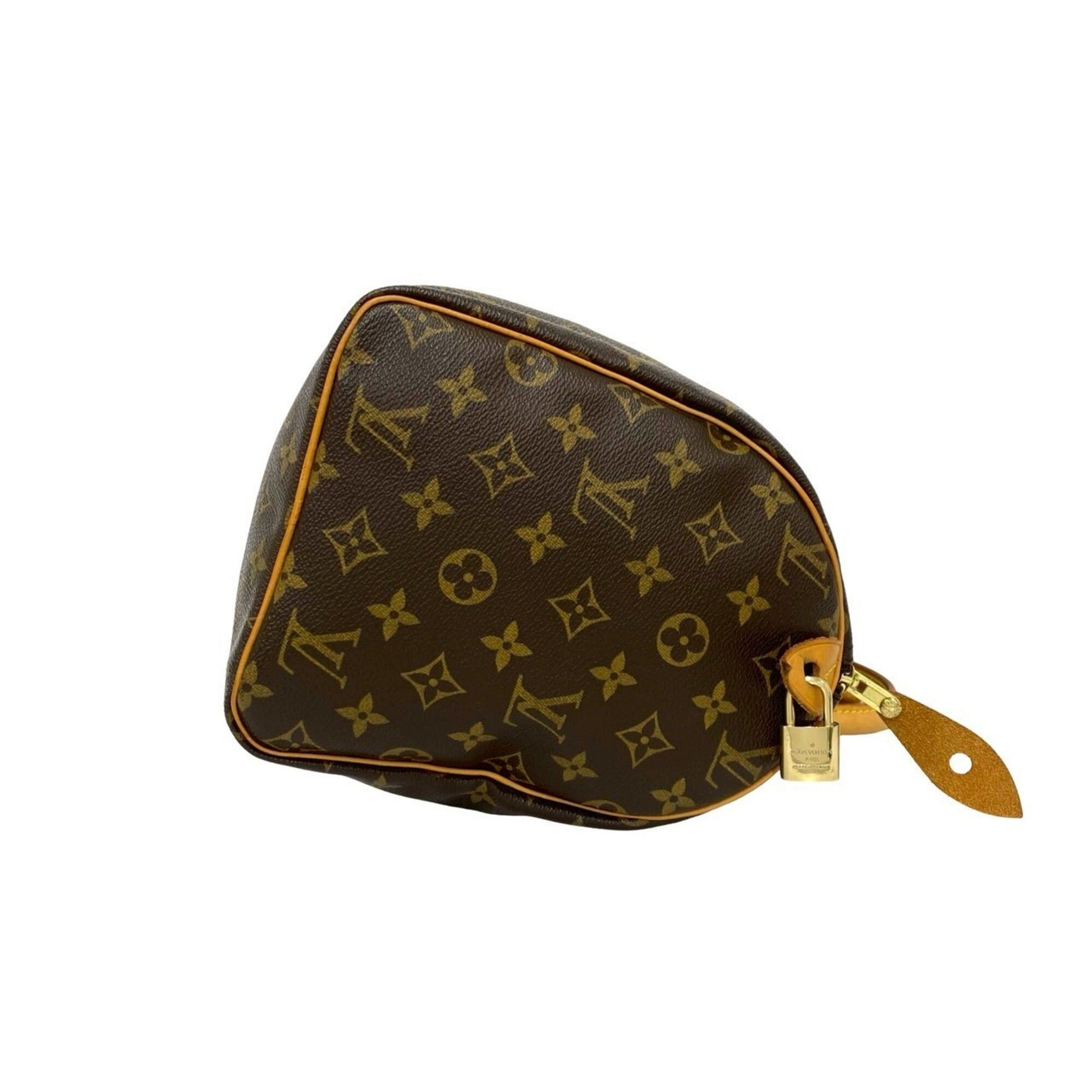 Louis Vuitton Louis Vuitton Vintage Speedy 30 Monogram Pattern Leather Handbag Boston Bag Brown 08881 Size ONE SIZE - 6 Thumbnail