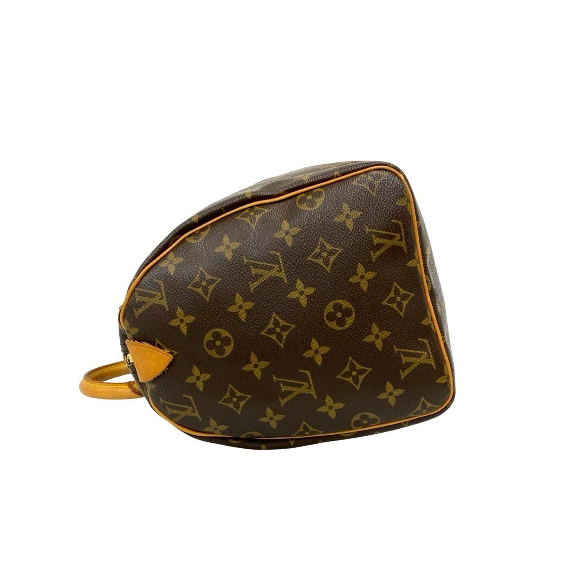 Louis Vuitton Louis Vuitton Vintage Speedy 30 Monogram Pattern Leather Handbag Boston Bag Brown 08881 Size ONE SIZE - 5 Thumbnail