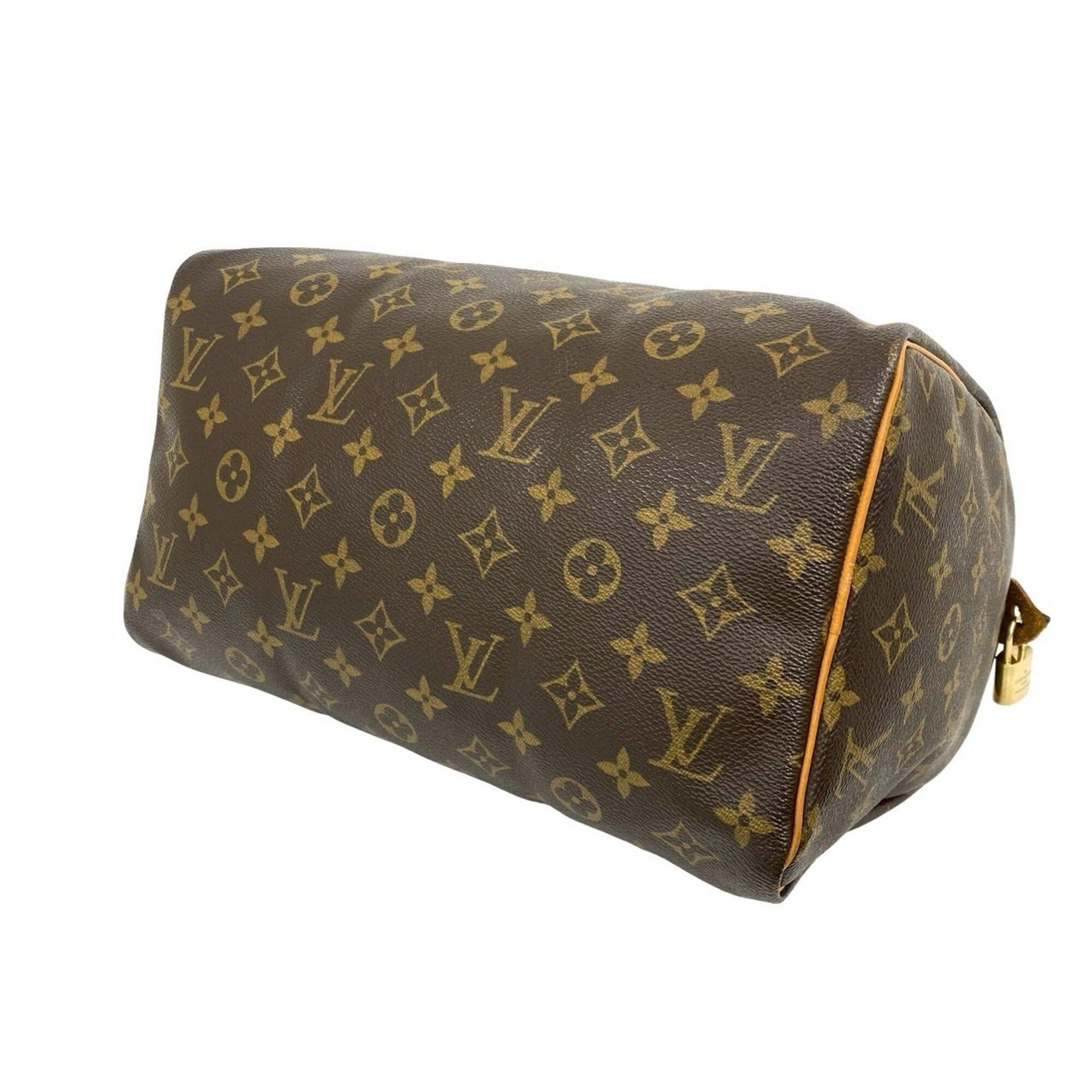 Louis Vuitton Louis Vuitton Vintage Speedy 30 Monogram Pattern Leather Handbag Boston Bag Brown 08881 Size ONE SIZE - 8 Thumbnail