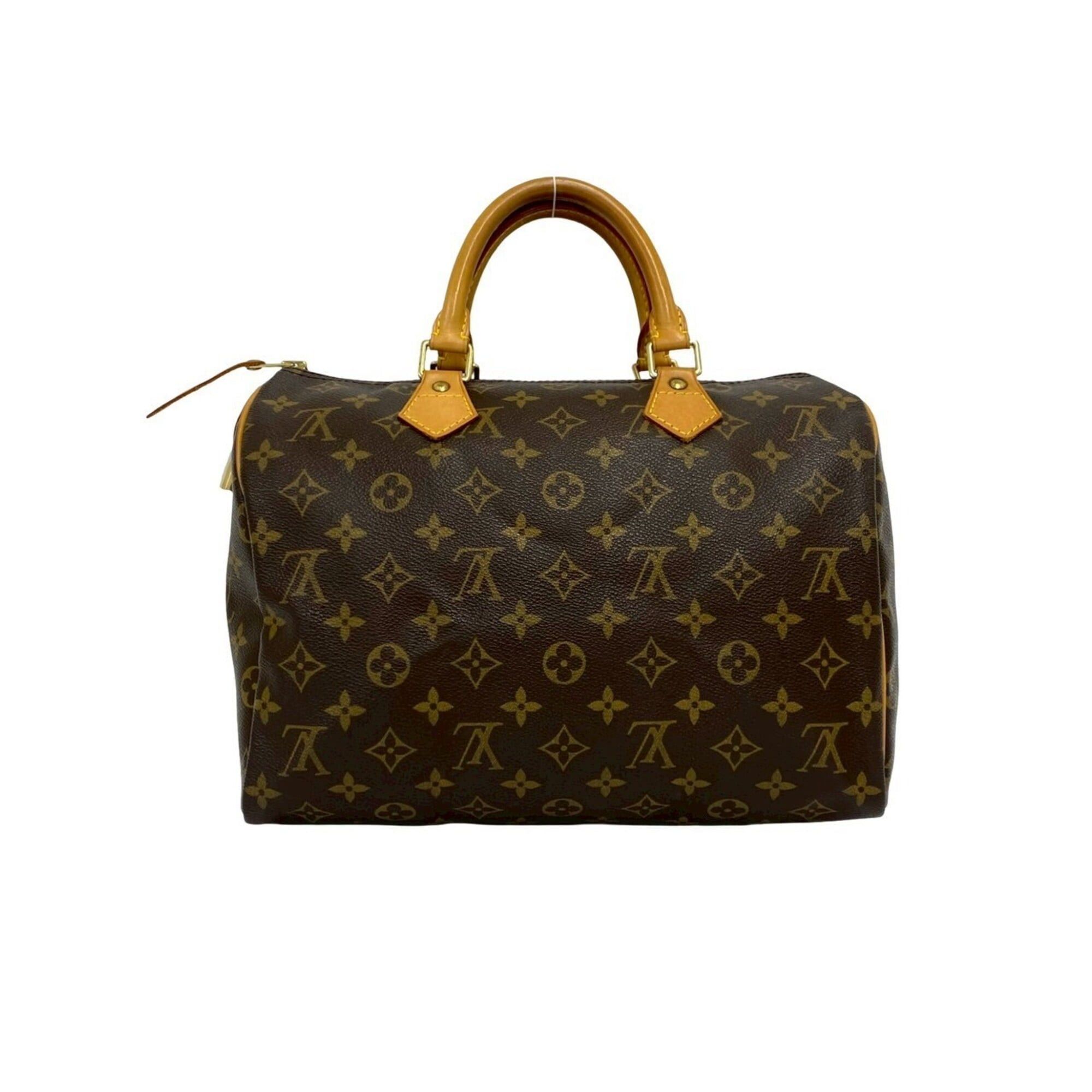Louis Vuitton Louis Vuitton Vintage Speedy 30 Monogram Pattern Leather Handbag Boston Bag Brown 08881 Size ONE SIZE - 3 Thumbnail