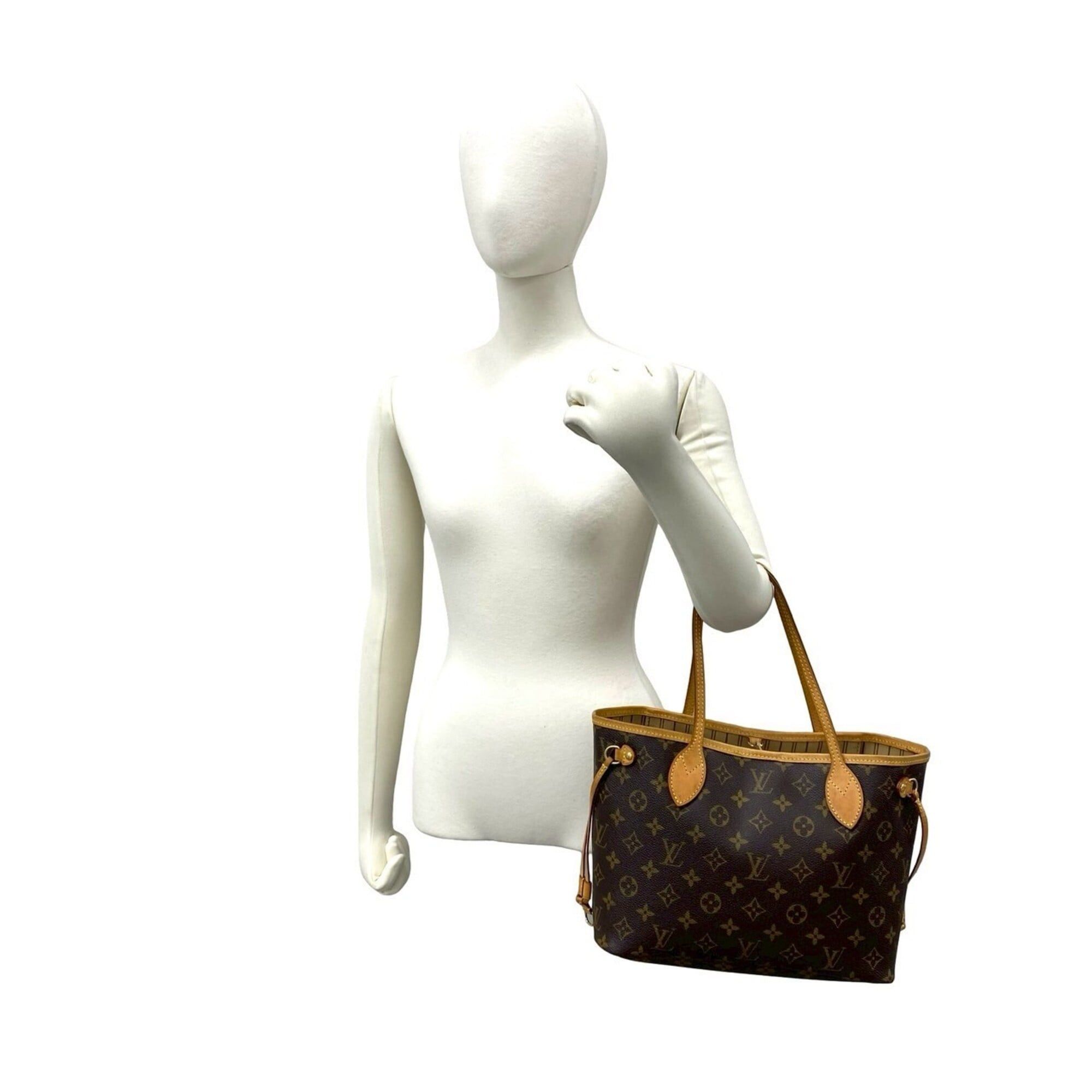 Louis Vuitton LOUIS VUITTON Neverfull PM Monogram Leather Tote Bag Handbag Brown 53987 Size ONE SIZE - 2 Thumbnail