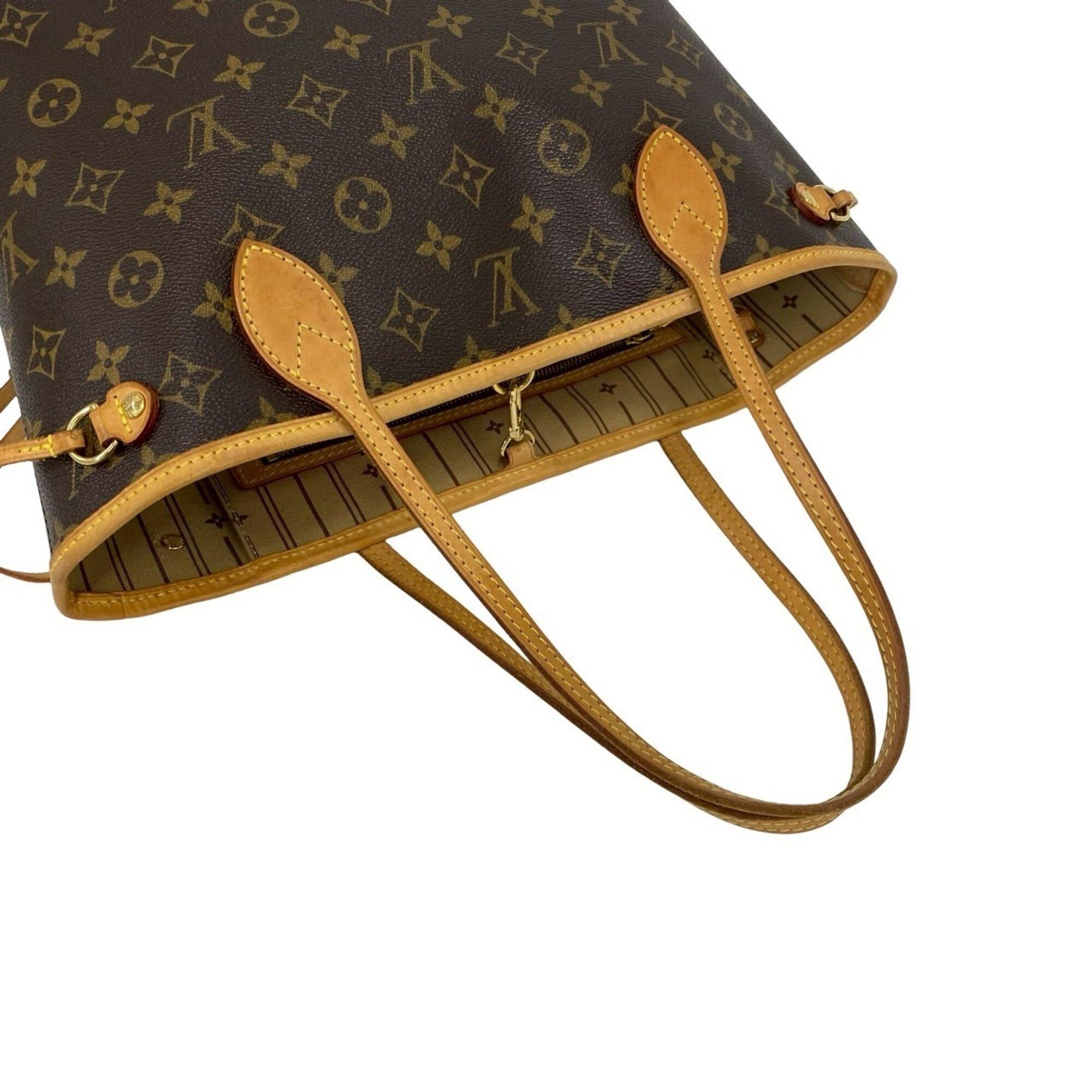 Louis Vuitton LOUIS VUITTON Neverfull PM Monogram Leather Tote Bag Handbag Brown 53987 Size ONE SIZE - 4 Thumbnail
