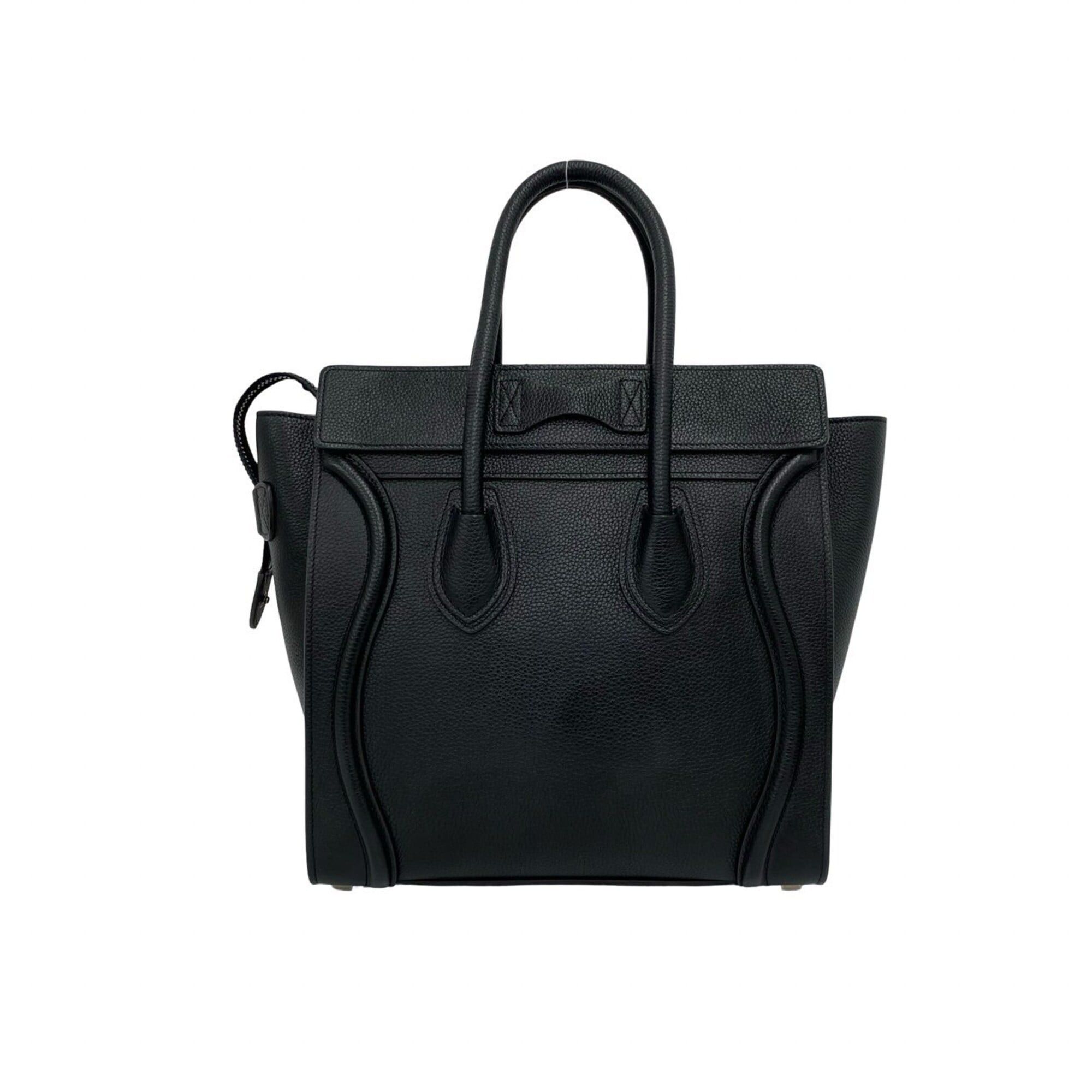 Celine CELINE Luggage Micro Leather Handbag, Boston Bag, Tote Black 33968 Size ONE SIZE - 3 Thumbnail