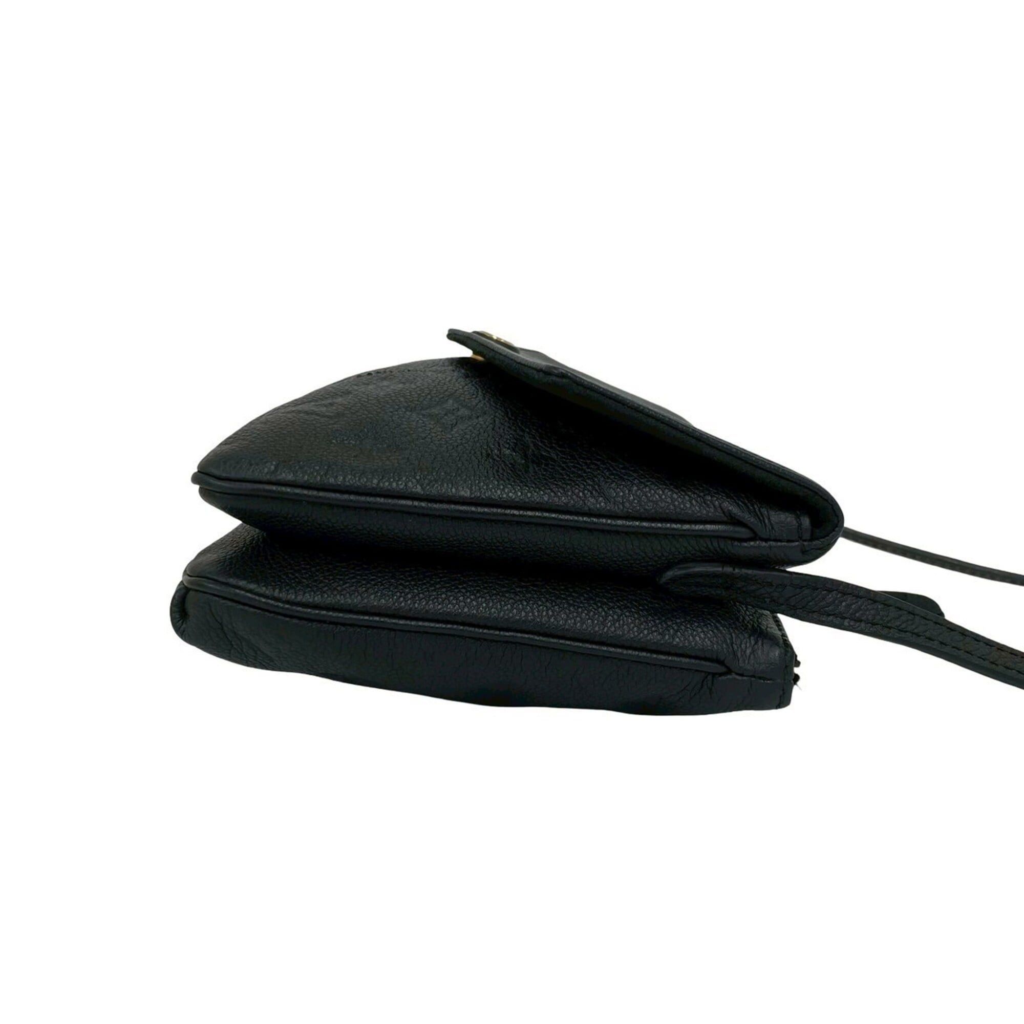 Louis Vuitton LOUIS VUITTON Twice Monogram Empreinte Leather Shoulder Bag, Black, 83232 Size ONE SIZE - 6 Thumbnail