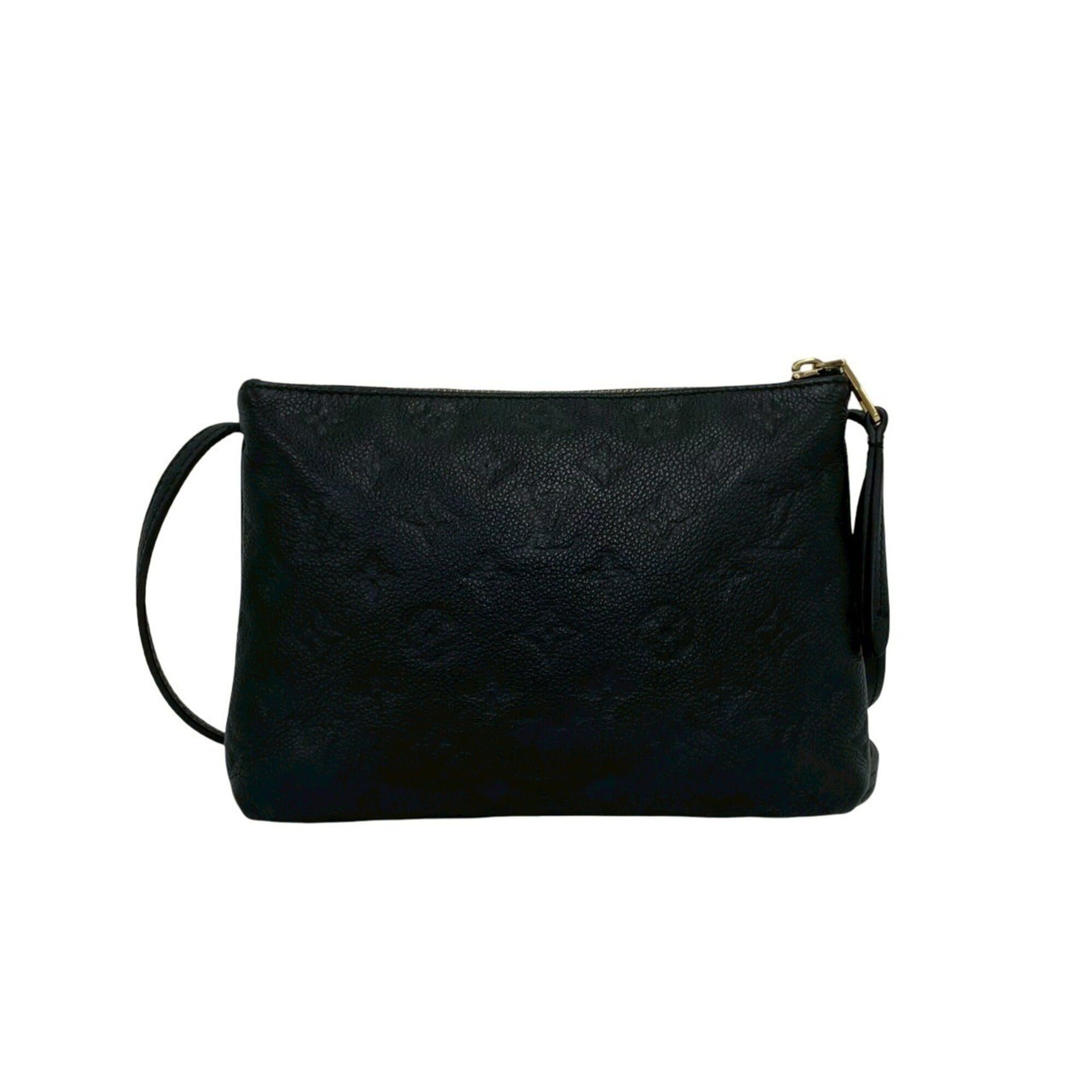 Louis Vuitton LOUIS VUITTON Twice Monogram Empreinte Leather Shoulder Bag, Black, 83232 Size ONE SIZE - 3 Thumbnail
