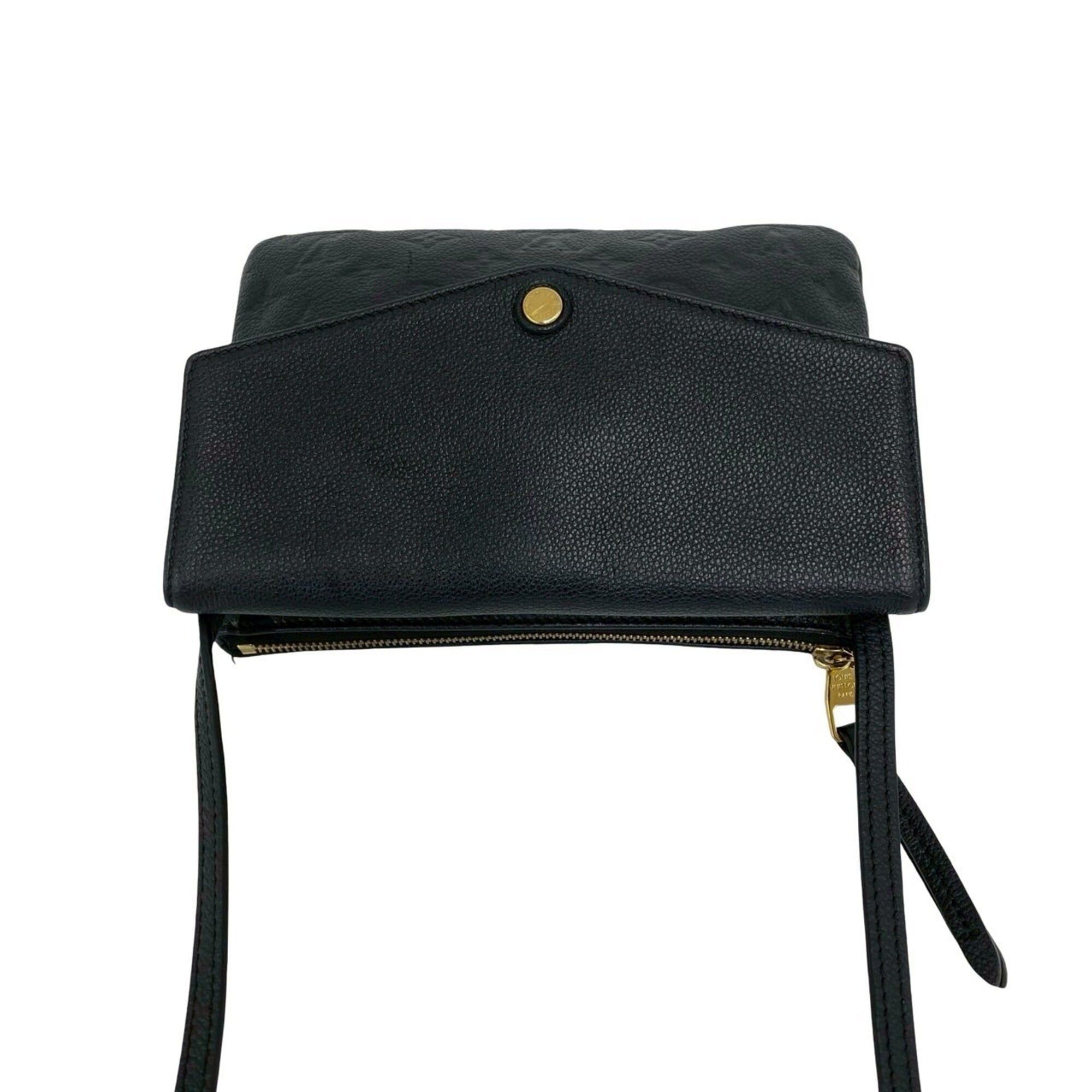 Louis Vuitton LOUIS VUITTON Twice Monogram Empreinte Leather Shoulder Bag, Black, 83232 Size ONE SIZE - 4 Thumbnail