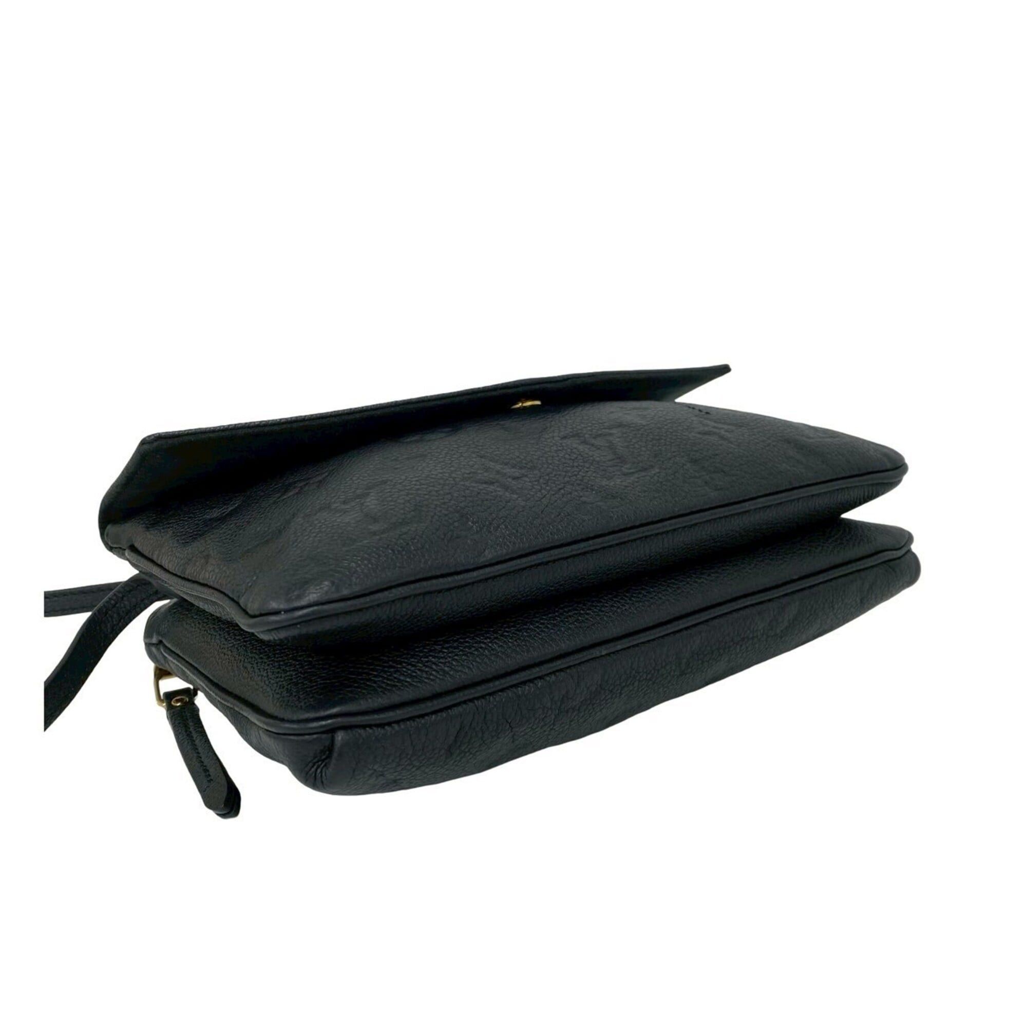 Louis Vuitton LOUIS VUITTON Twice Monogram Empreinte Leather Shoulder Bag, Black, 83232 Size ONE SIZE - 7 Thumbnail