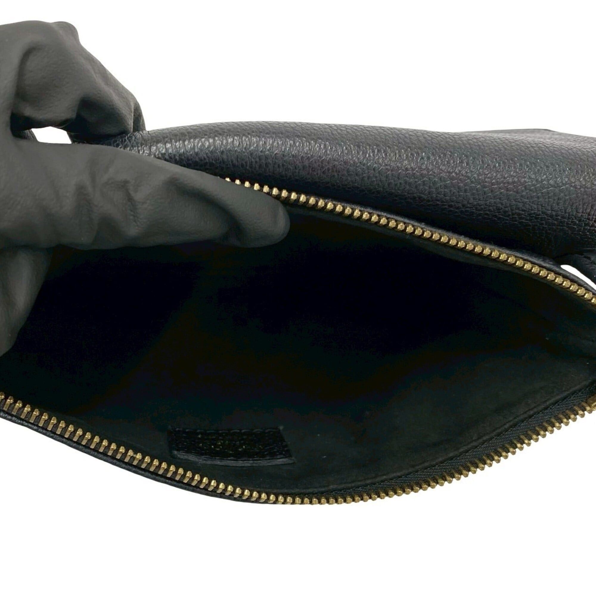 Louis Vuitton LOUIS VUITTON Twice Monogram Empreinte Leather Shoulder Bag, Black, 83232 Size ONE SIZE - 9 Thumbnail