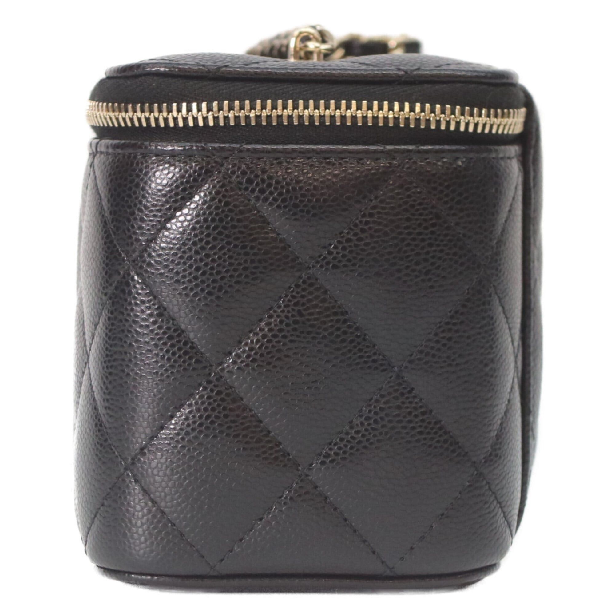 Chanel CHANEL AP1341 Black Caviar Leather Vanity Chain Shoulder Bag with Gold Hardware (Women's) Size ONE SIZE - 2 Thumbnail