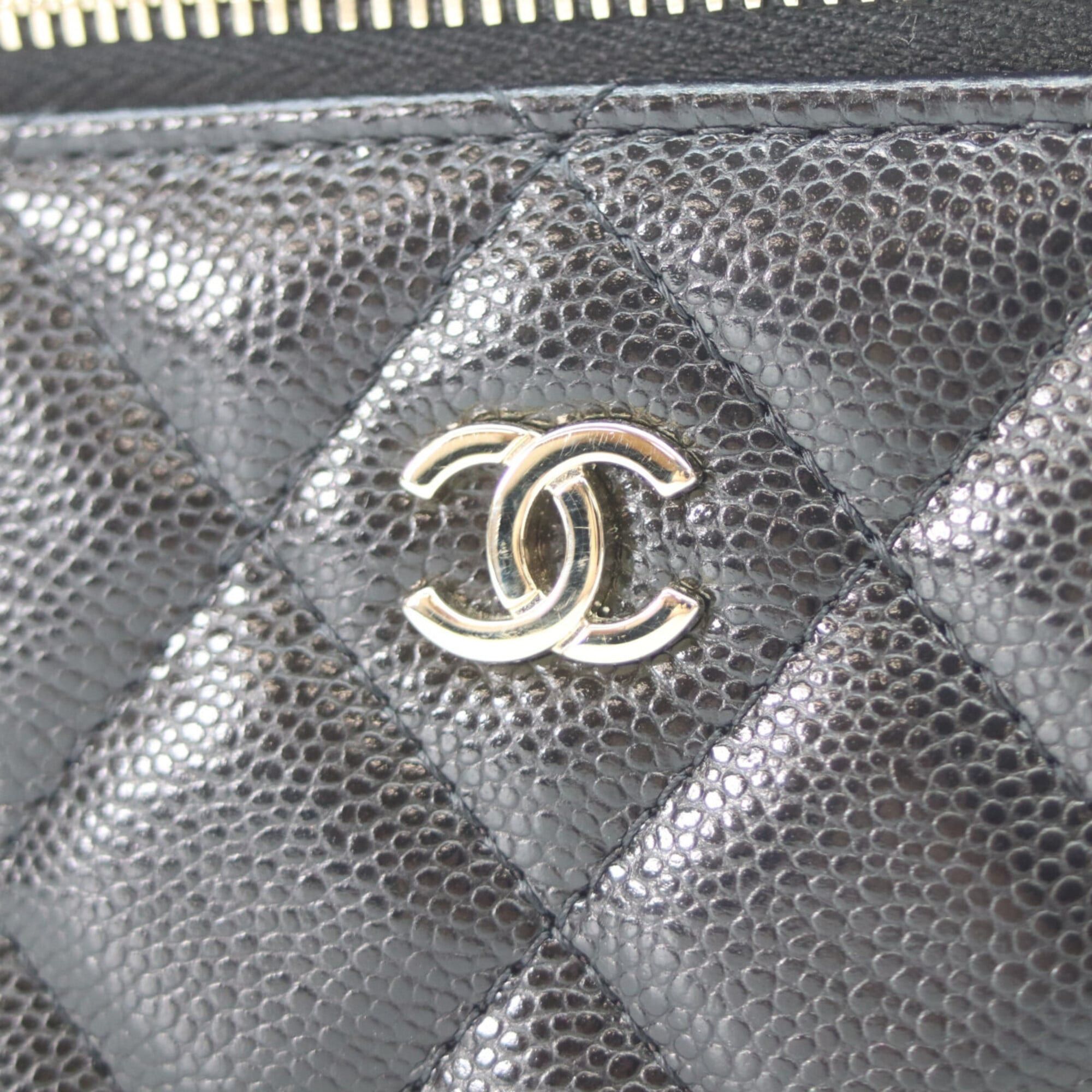 Chanel CHANEL AP1341 Black Caviar Leather Vanity Chain Shoulder Bag with Gold Hardware (Women's) Size ONE SIZE - 6 Thumbnail