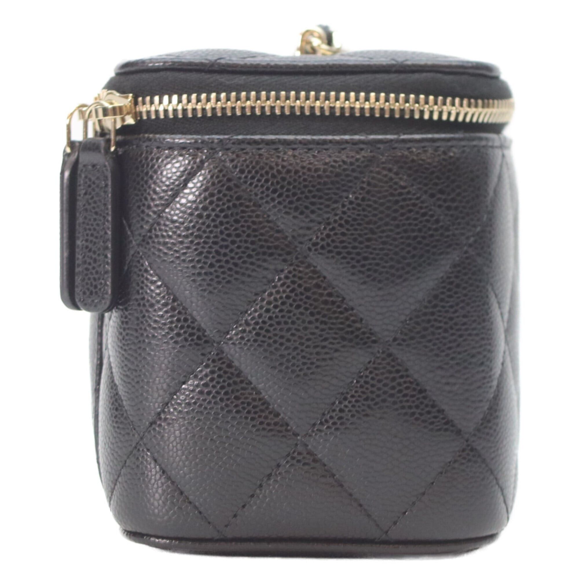 Chanel CHANEL AP1341 Black Caviar Leather Vanity Chain Shoulder Bag with Gold Hardware (Women's) Size ONE SIZE - 4 Thumbnail