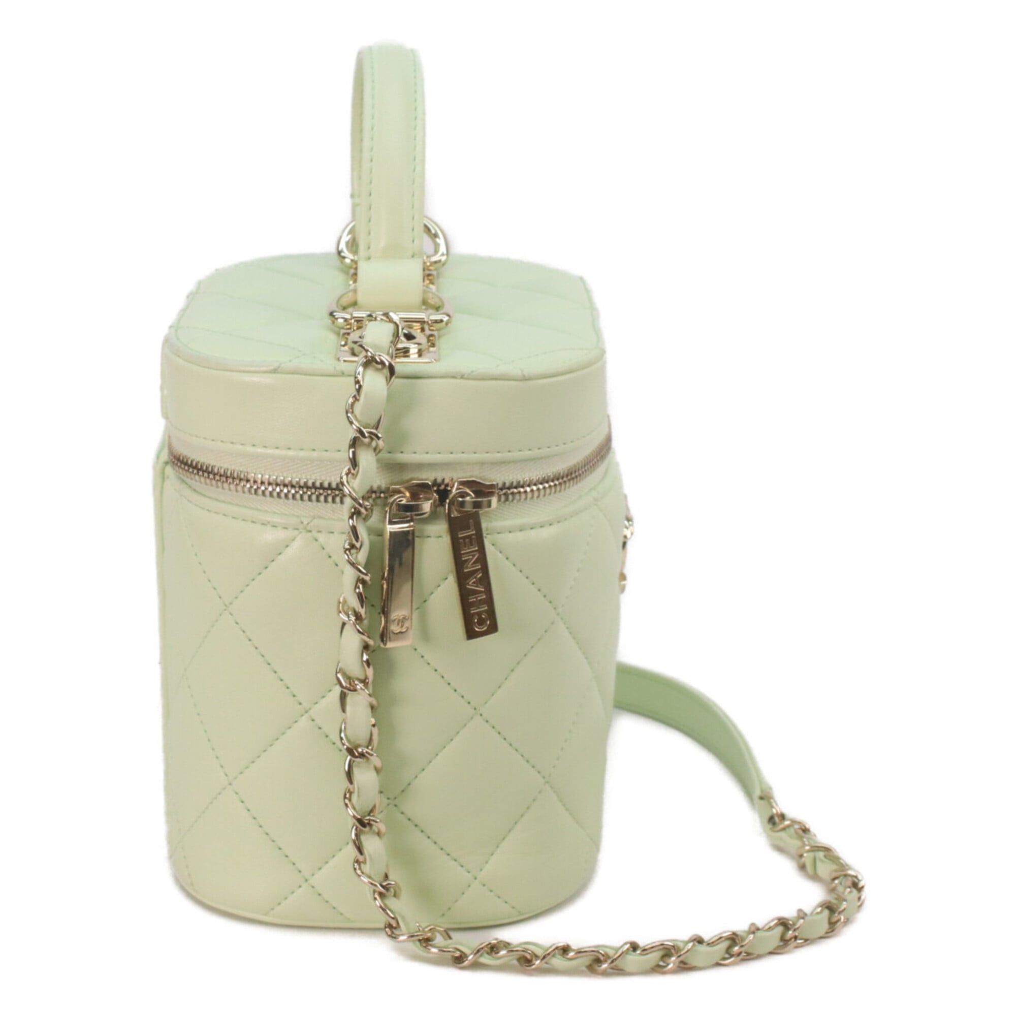 Chanel CHANEL AS1626 Lambskin Trendy CC 2-Way Vanity Shoulder Bag, Lime Green, Gold Hardware, Women's Size ONE SIZE - 4 Thumbnail
