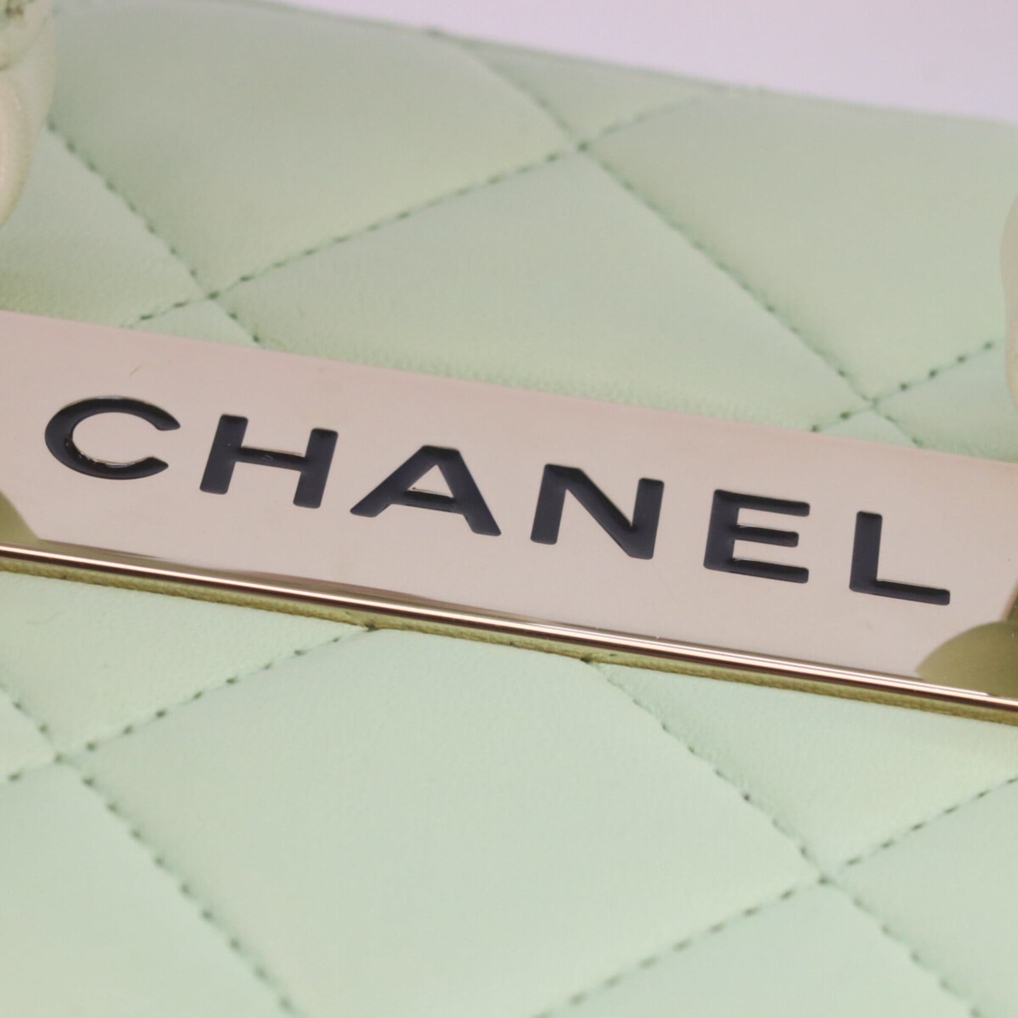 Chanel CHANEL AS1626 Lambskin Trendy CC 2-Way Vanity Shoulder Bag, Lime Green, Gold Hardware, Women's Size ONE SIZE - 7 Thumbnail
