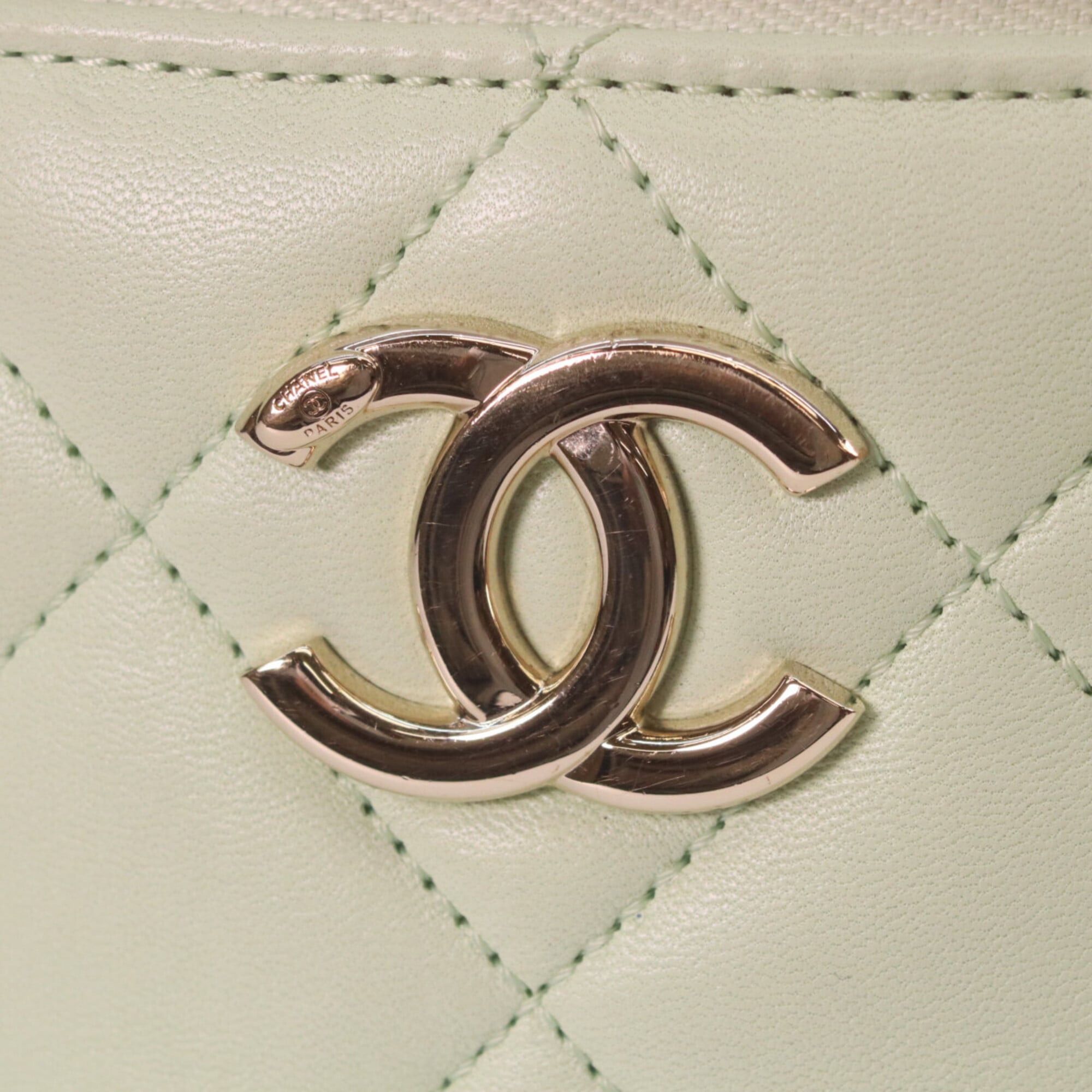 Chanel CHANEL AS1626 Lambskin Trendy CC 2-Way Vanity Shoulder Bag, Lime Green, Gold Hardware, Women's Size ONE SIZE - 6 Thumbnail