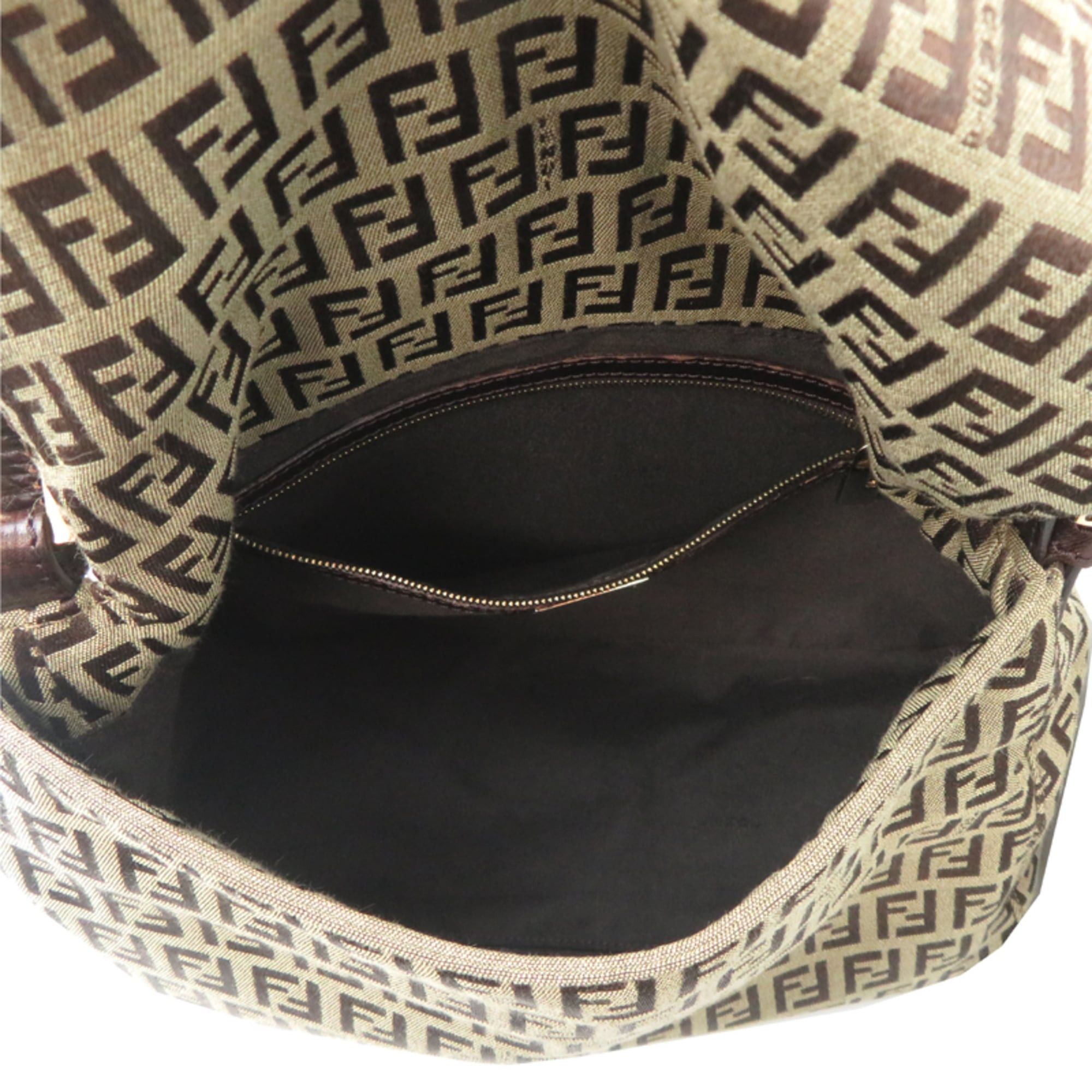 Fendi Fendi Zucchino Women's Shoulder Bag 8BR001 Canvas Brown Size ONE SIZE - 6 Thumbnail