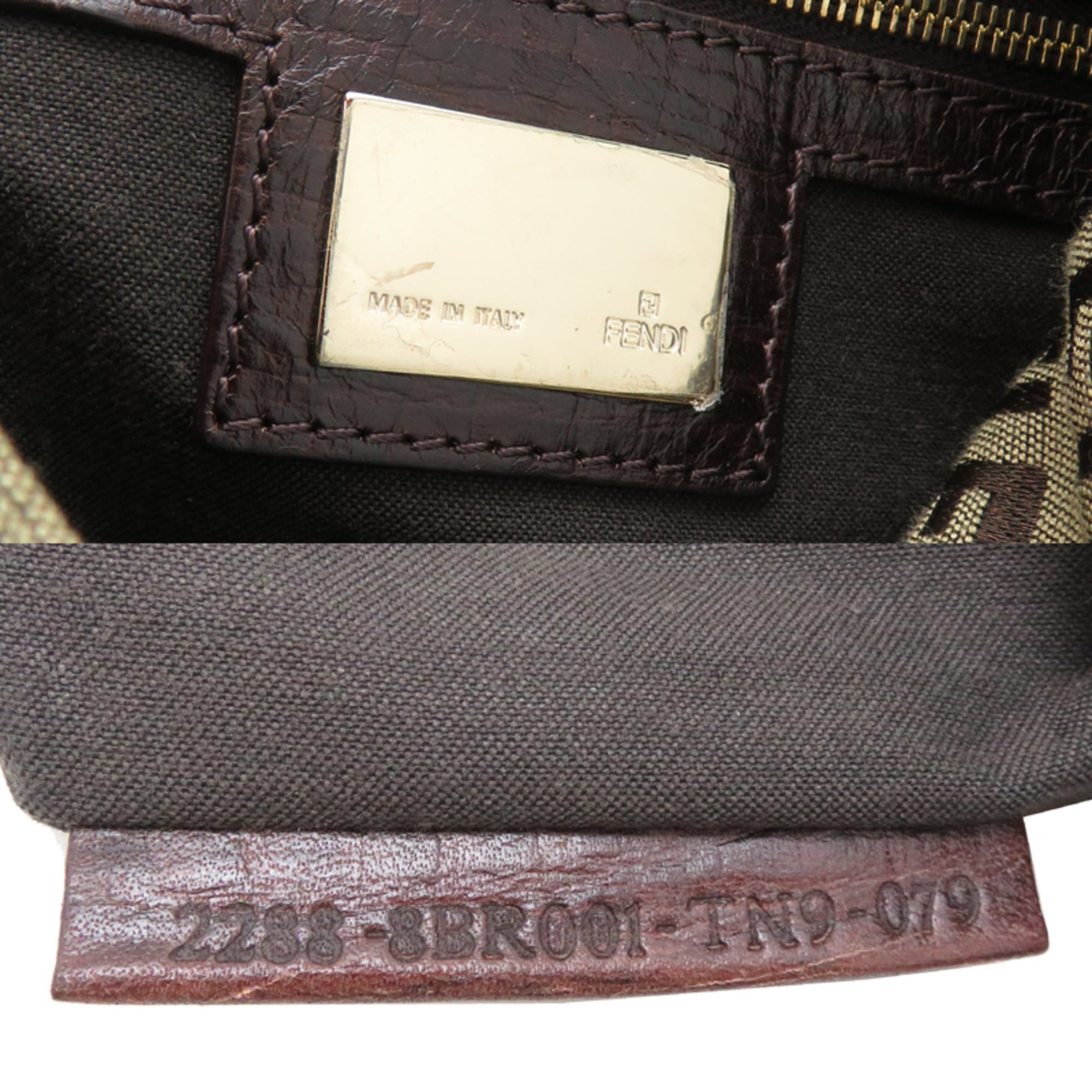 Fendi Fendi Zucchino Women's Shoulder Bag 8BR001 Canvas Brown Size ONE SIZE - 7 Thumbnail