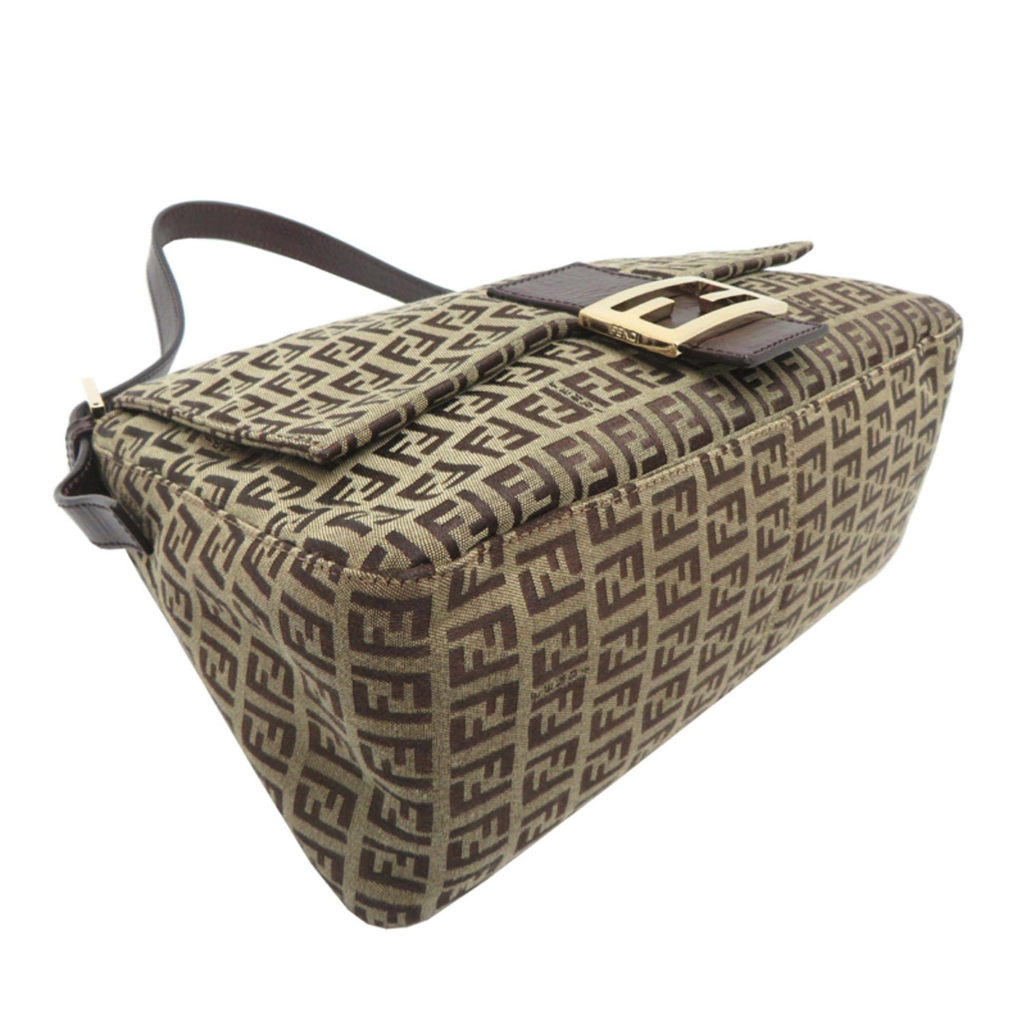 Fendi Fendi Zucchino Women's Shoulder Bag 8BR001 Canvas Brown Size ONE SIZE - 3 Thumbnail